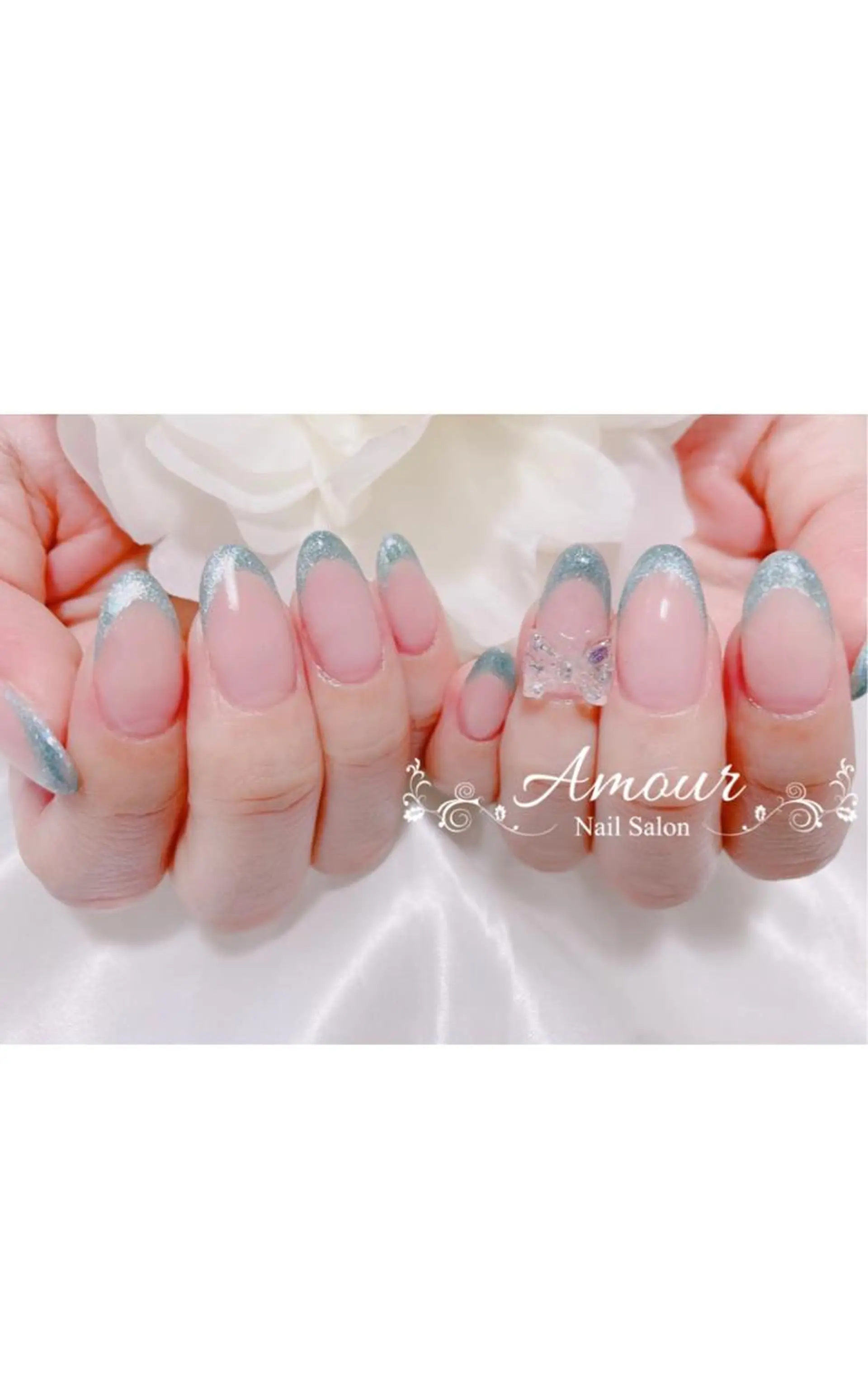 ネイル フレンチネイル マグネットネイル マグネットフレンチ nailsalon ♡amour♡のネイルデザイン