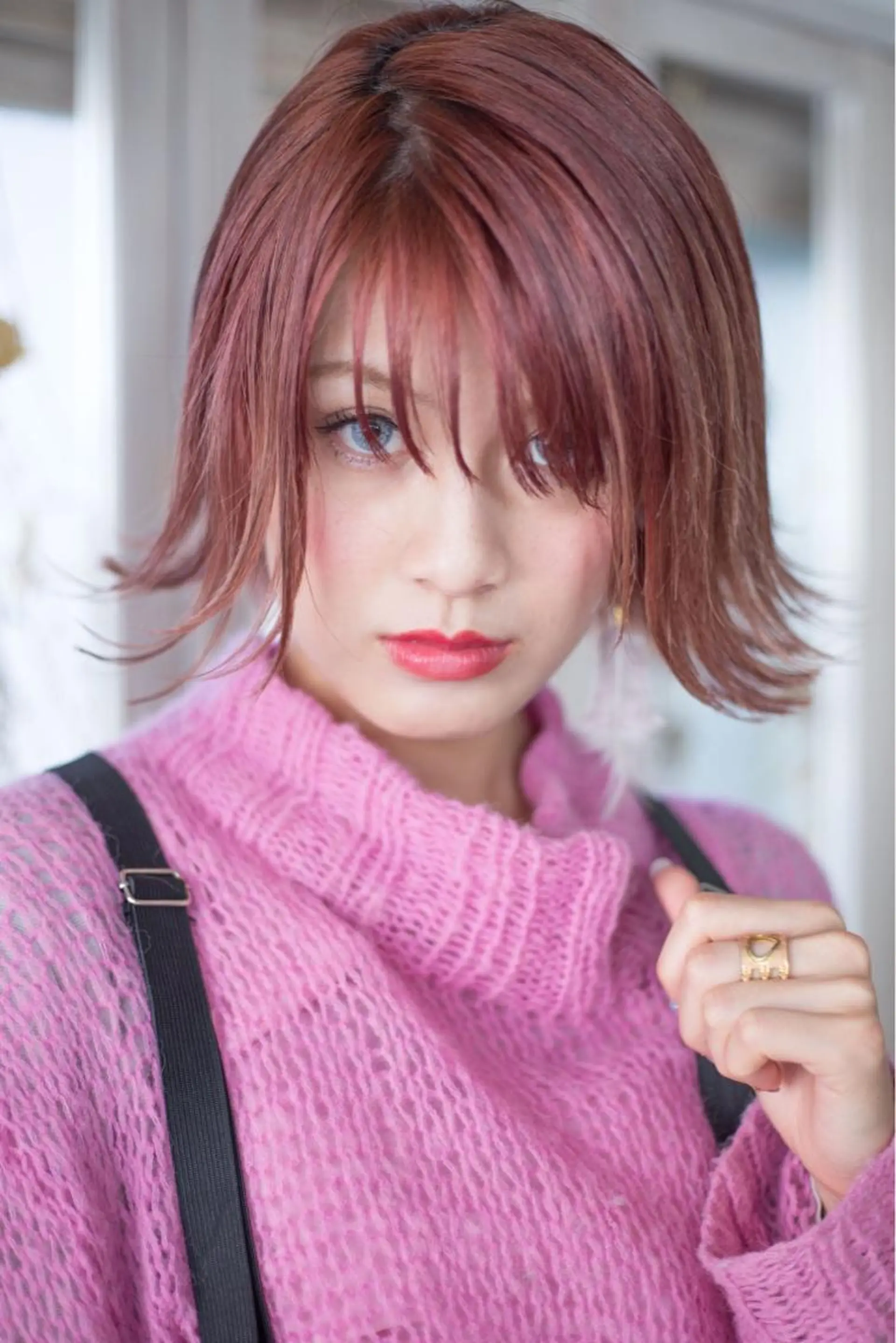 ショート ミディアム セミロング カラー パーマ アッシュ 透明感カラー ピンクカラー ピンクアッシュ バイオレットカラー 推し活専用 【派手髪】飯野ゆかりのヘアスタイル