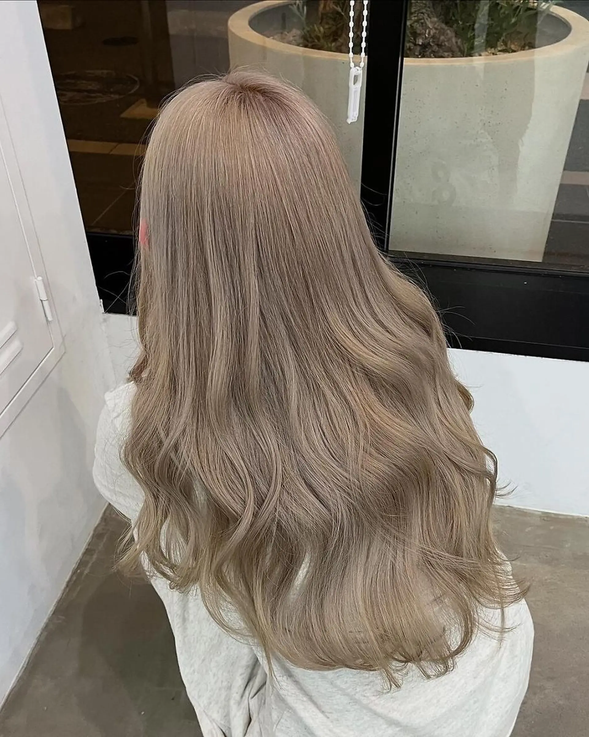 ロング ボブ ハイライト 髪質改善 韓国風ヘア レイヤーカット Nought etre 西金沢のヘアスタイル