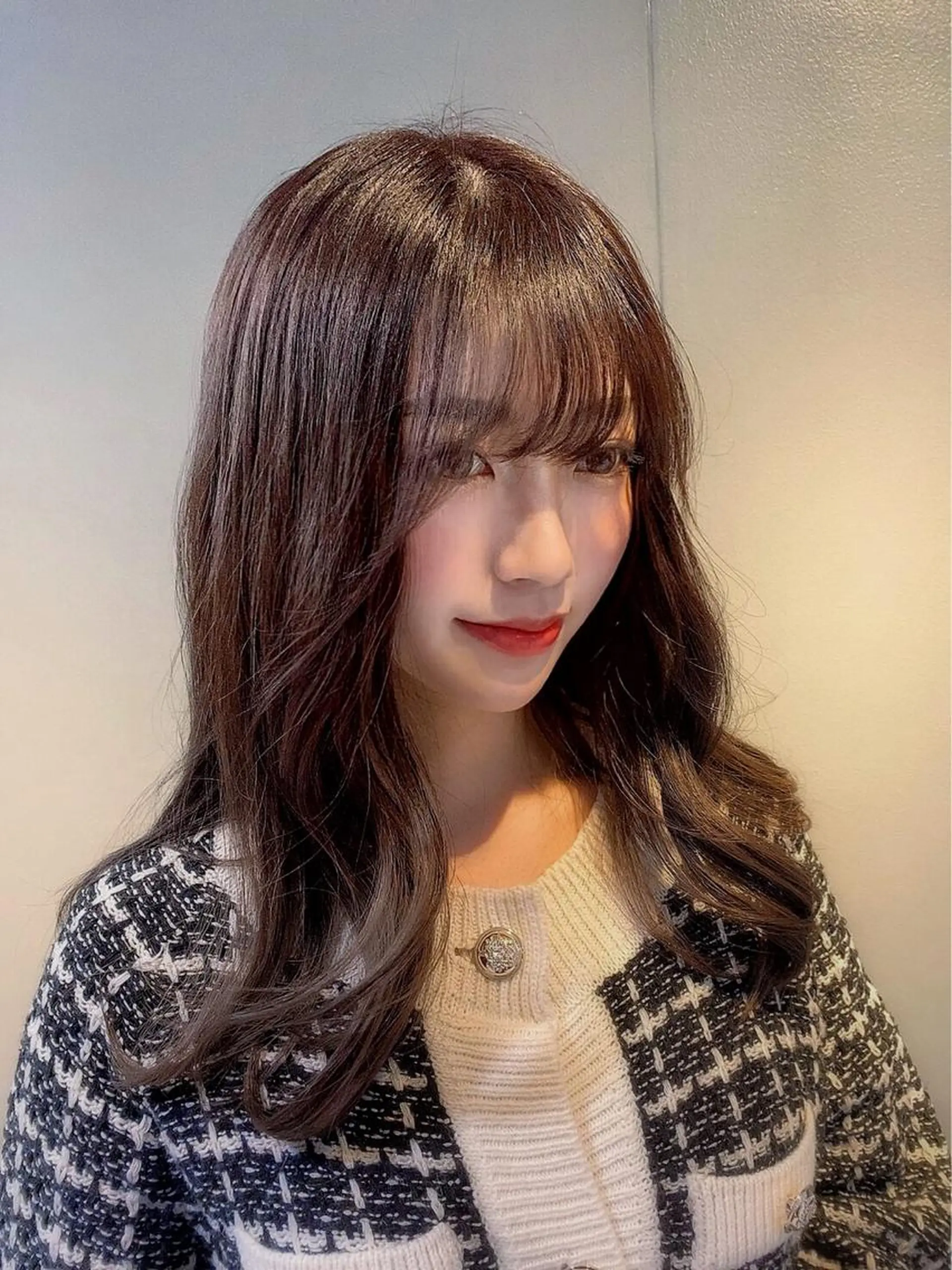 セミロング ピンクブラウン 🫧ふじたまゆ🫧 レイヤーカット✂︎のヘアスタイル