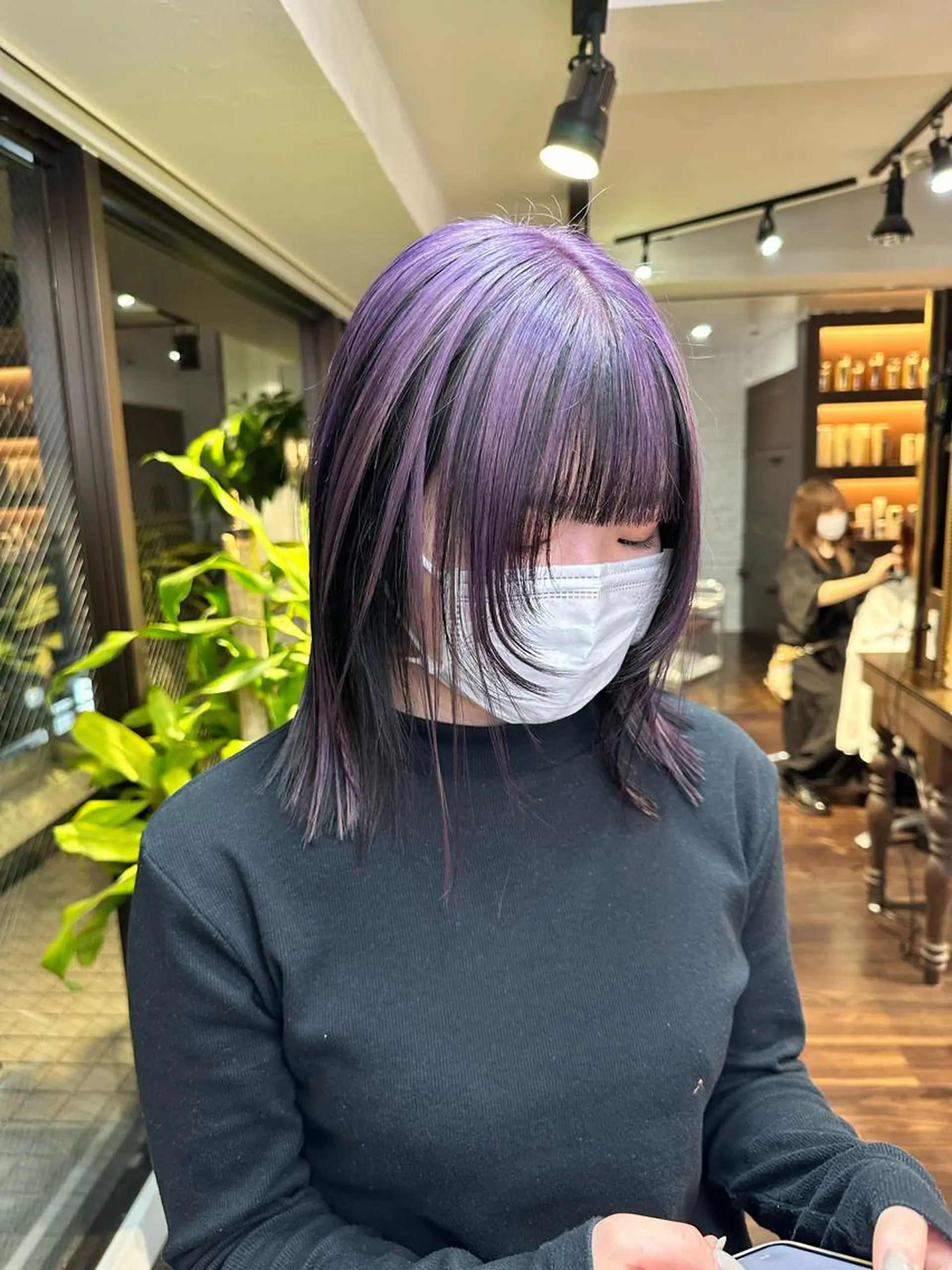 ミディアム 韓国風カラー ボブ デザインカット 顔まわりレイヤー 顔周りカット カット ヘアカラー トリートメント ワンホンヘア ケラチン/Kaitoのヘアスタイル