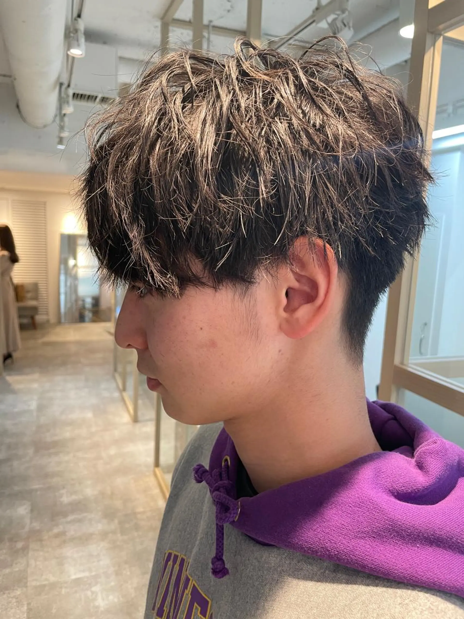 ショート パーマ カット パーマ 渋谷 メンズ 木下 仁来のヘアスタイル