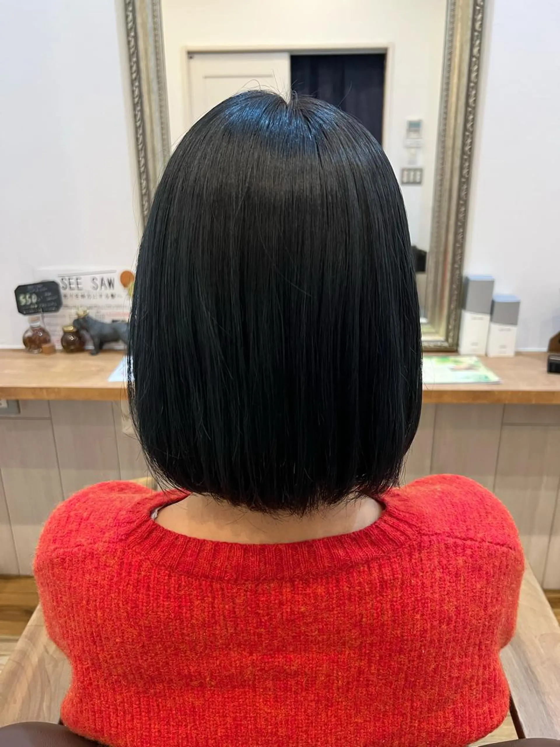 ショート カラー 黒髪 ブルーカラー ブルーブラック 美容室Class所属・🐰ハイトーンカラー 畠山　渡🐰のヘアスタイル