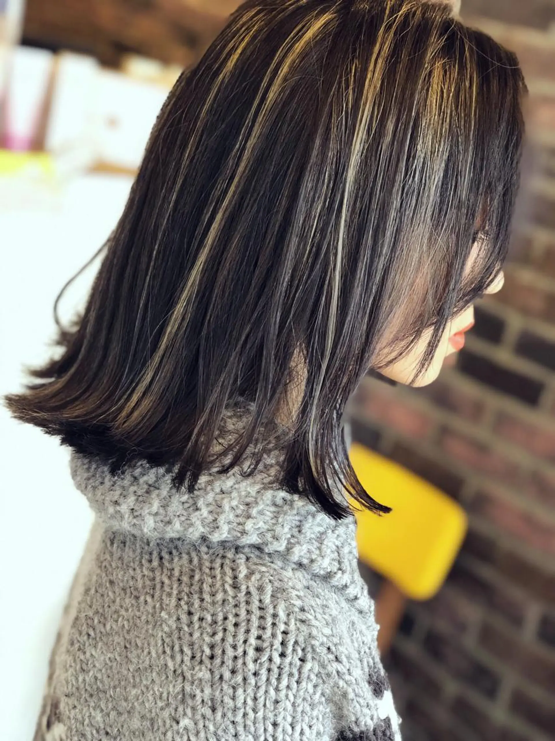 ミディアム カラー アッシュ ハイライトカラー ハイライト ✖️リーアキト LEEAKITO✖️のヘアスタイル