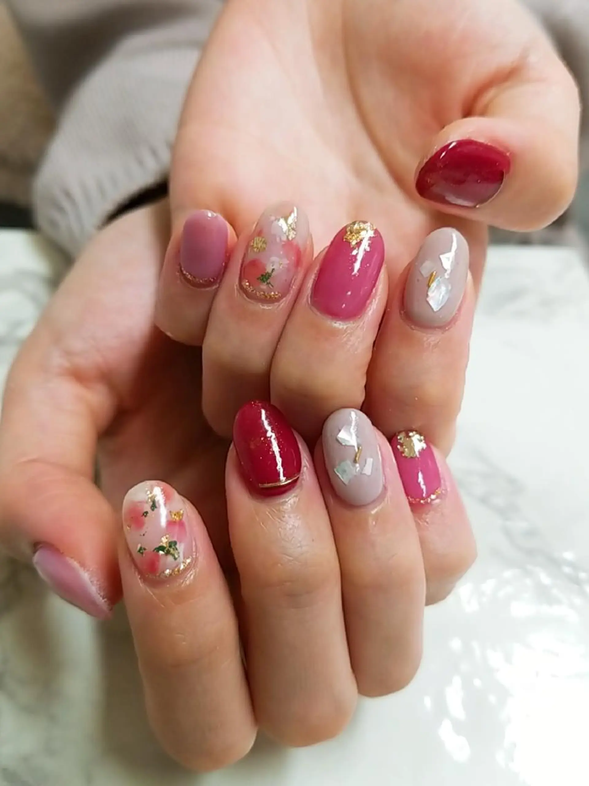 ネイル アートネイル ジェルネイル 持ち込み ニュアンスネイル パラジェル 河野ちえ (雑誌掲載サロン)のネイルデザイン