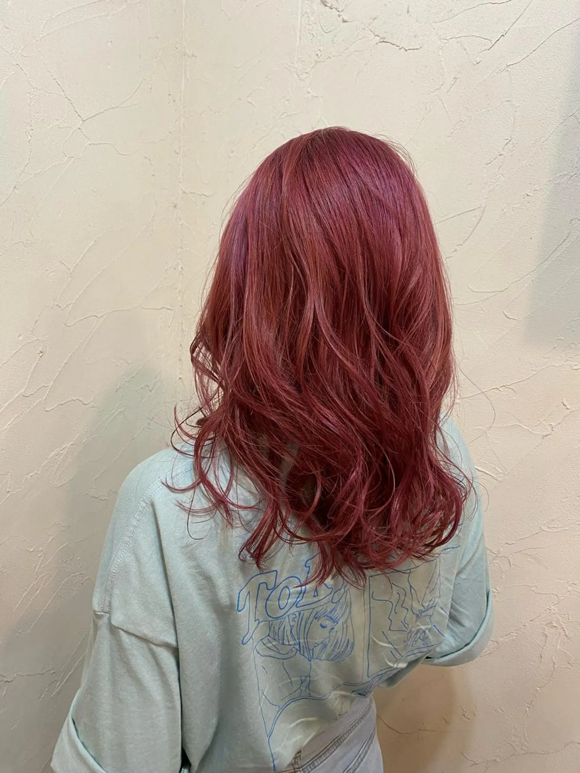 セミロング カラー ピンクカラー 🍇おぐら めぐみ🍇のヘアスタイル