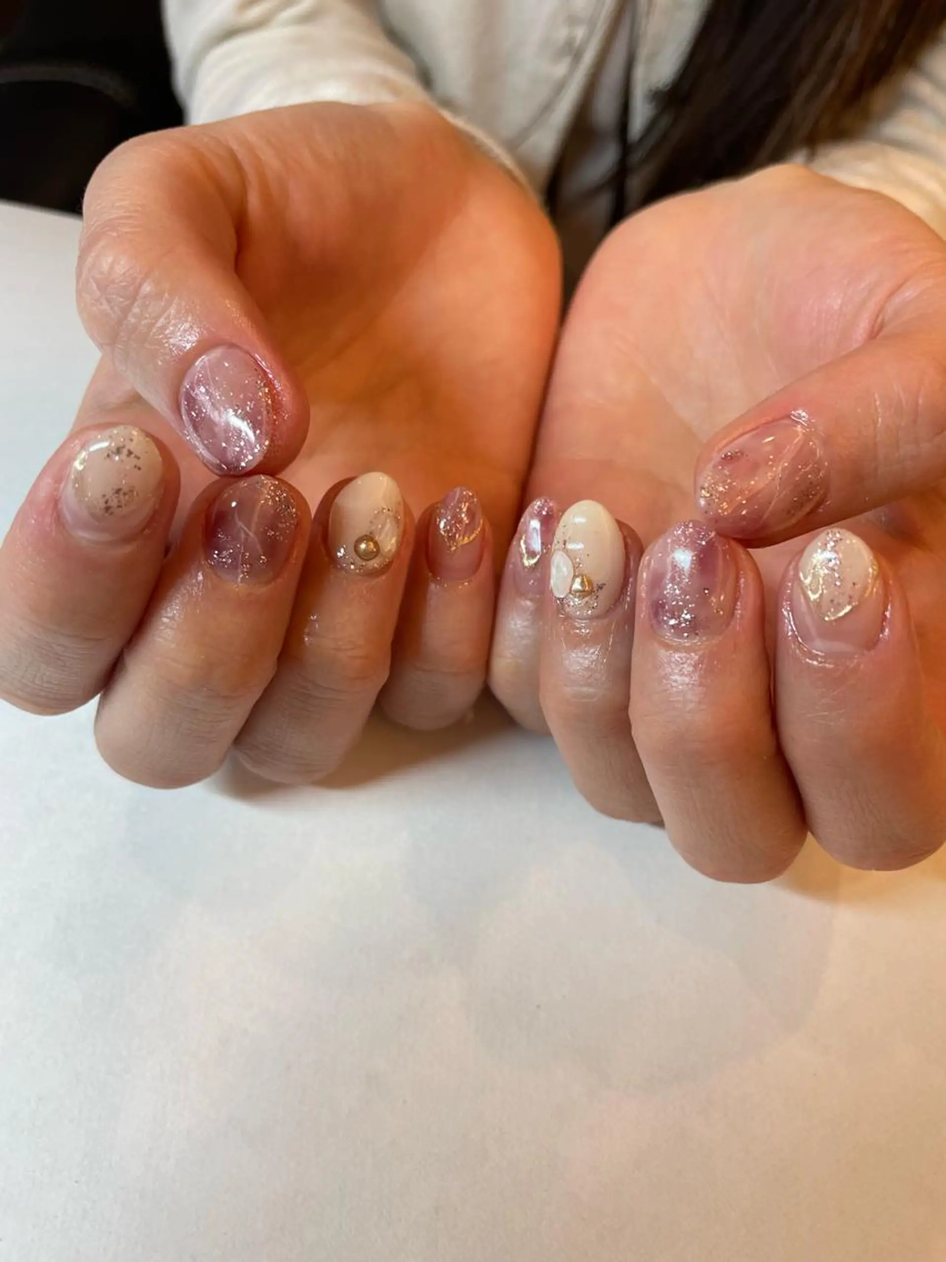 ネイル 大理石ネイル(マーブル) ニュアンスネイル ハンドネイル 🔷ﾐﾅﾐﾈｲﾙ🔷 やり放題ネイル渋谷2のネイルデザイン