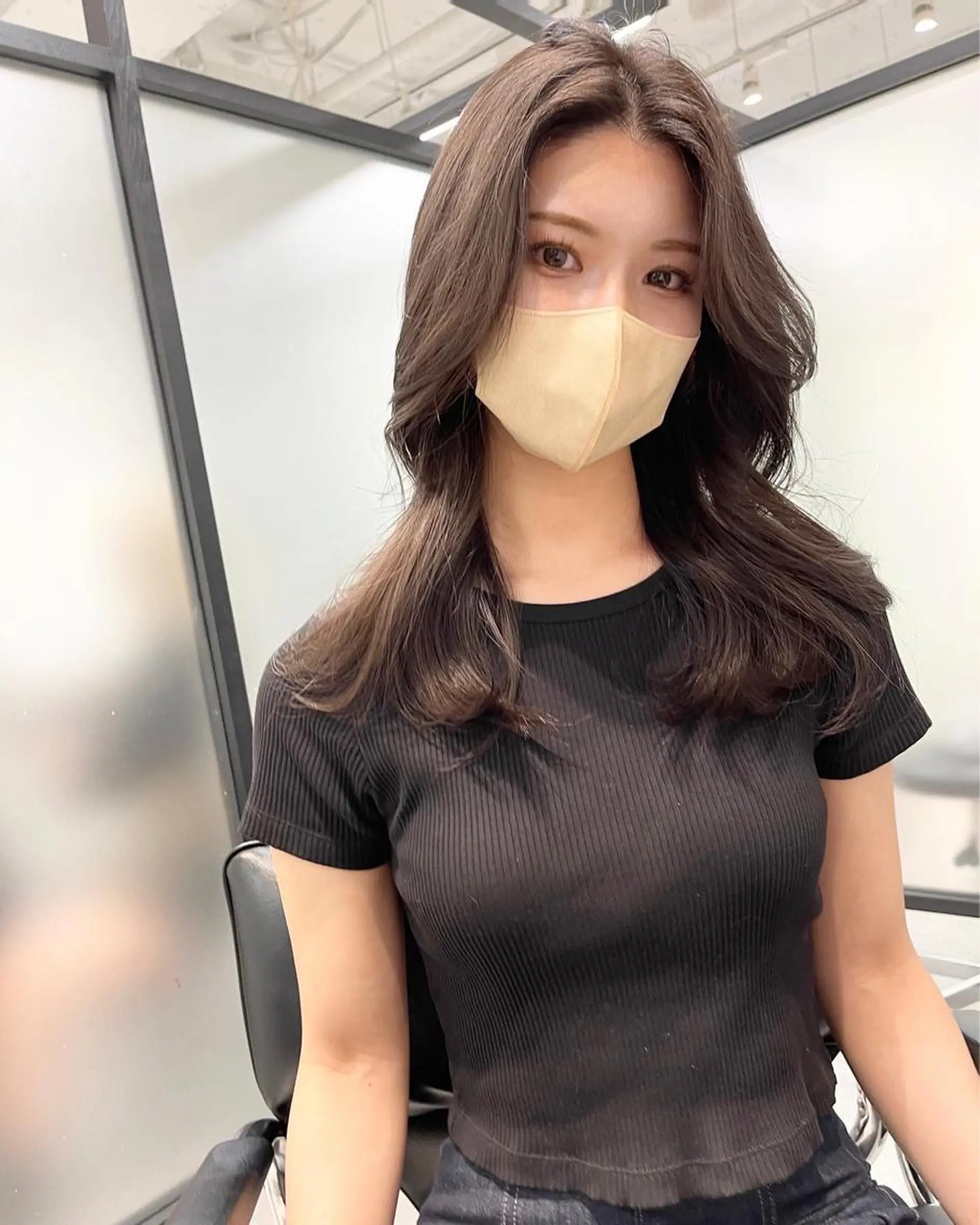 セミロング カット ヘアカラー トリートメント 韓国レイヤーカット 髪質改善▫️水野有真のヘアスタイル