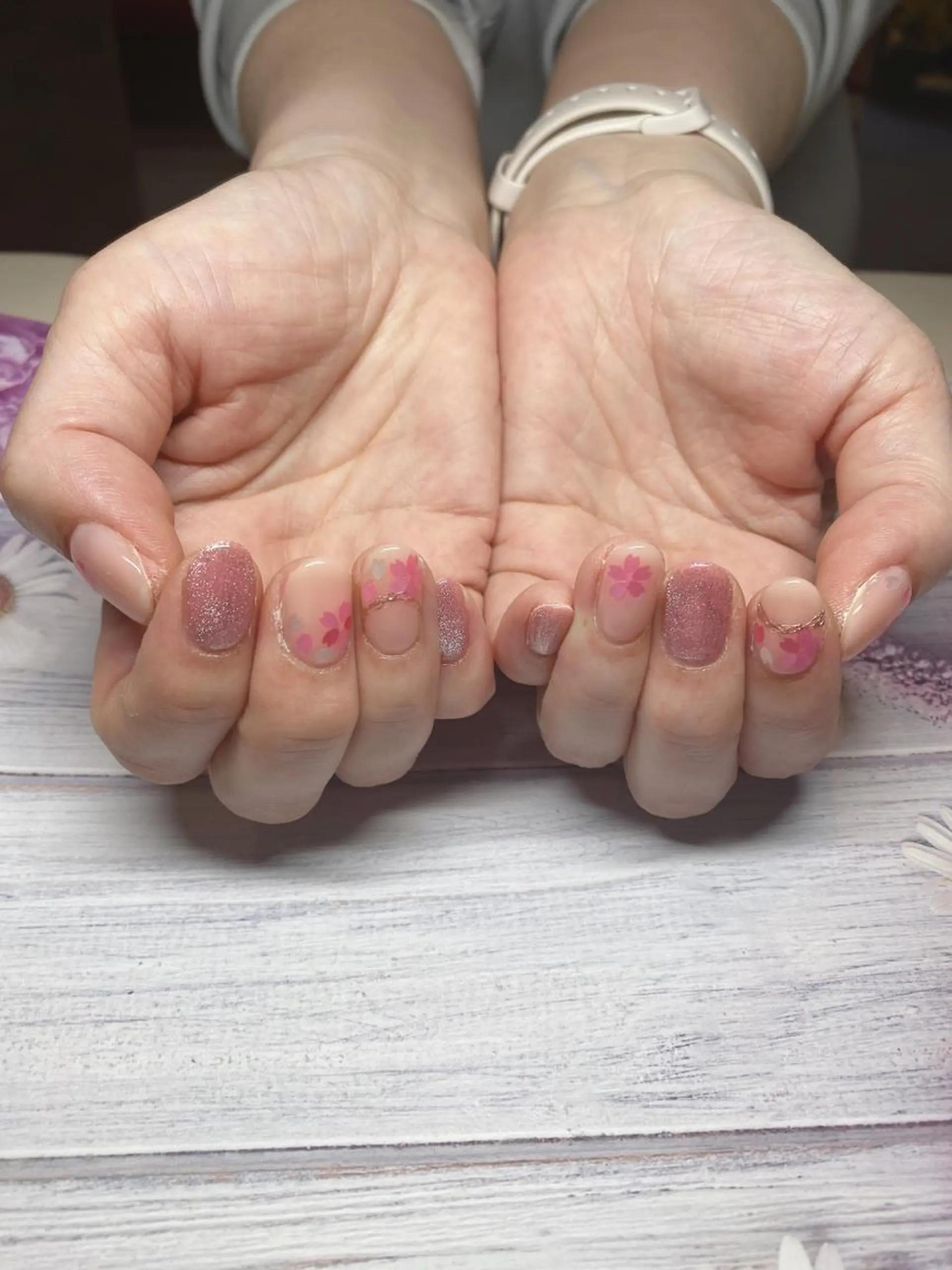 ネイル 桜ネイル 持ち込み R.I所属・R.I みちのネイルデザイン