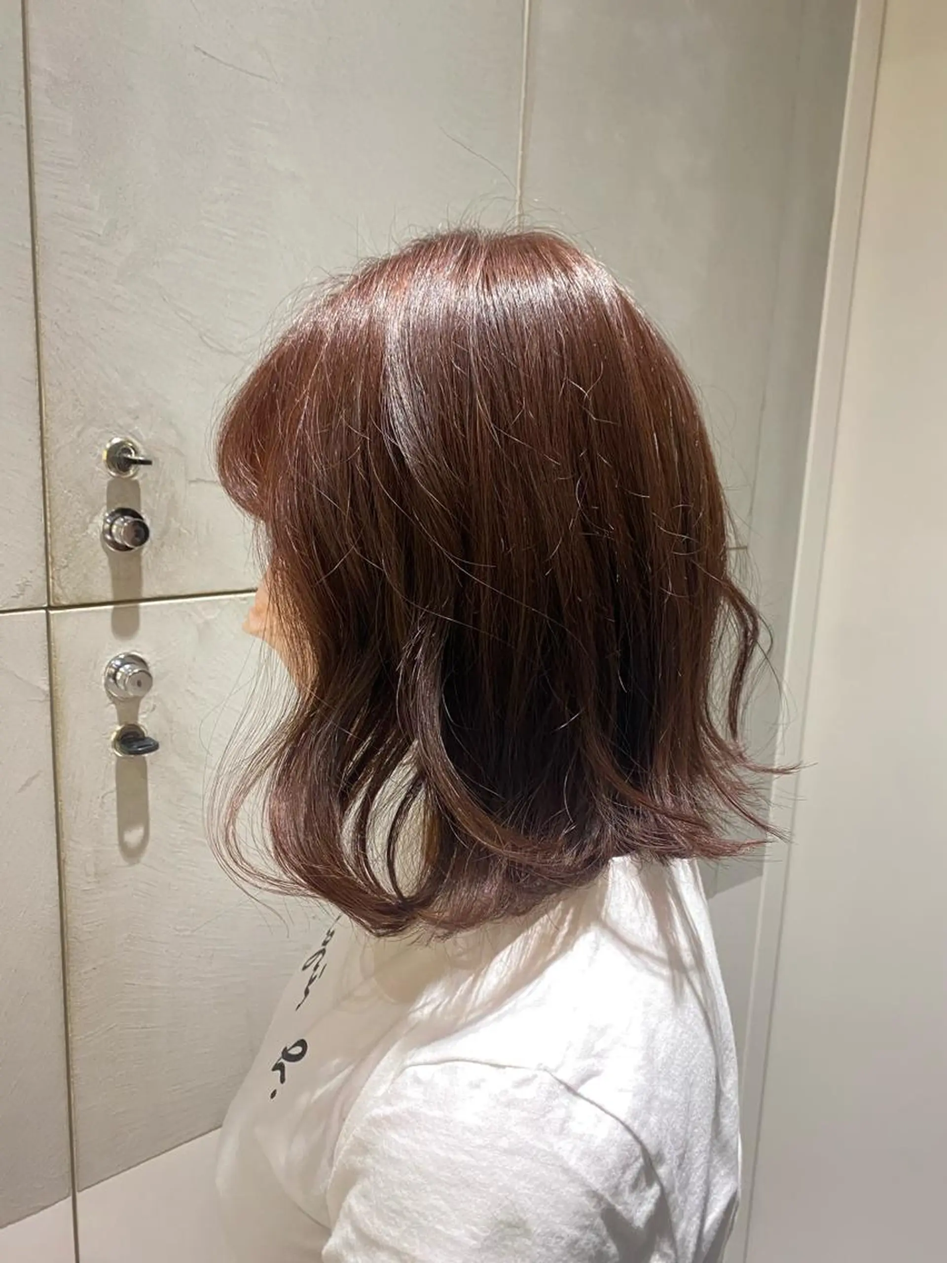 ミディアム カラー ブラウンカラー ピンクカラー ピンクブラウン ヘアカラー トリートメント 艶感/ナチュラル 🌿マアヤのヘアスタイル