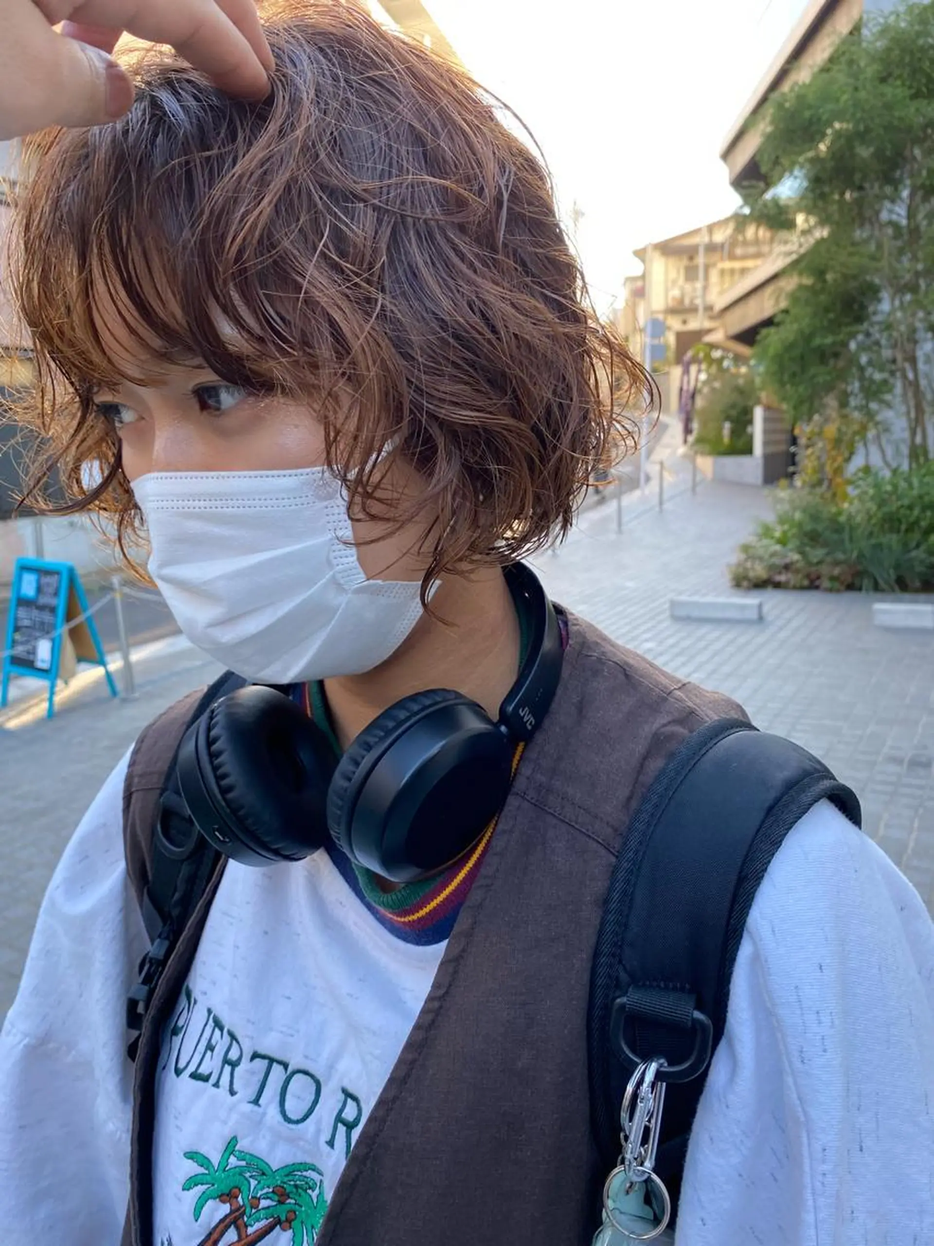 ショート パーマ 森貴裕/ベージュ/ パーマ/オリーブのヘアスタイル