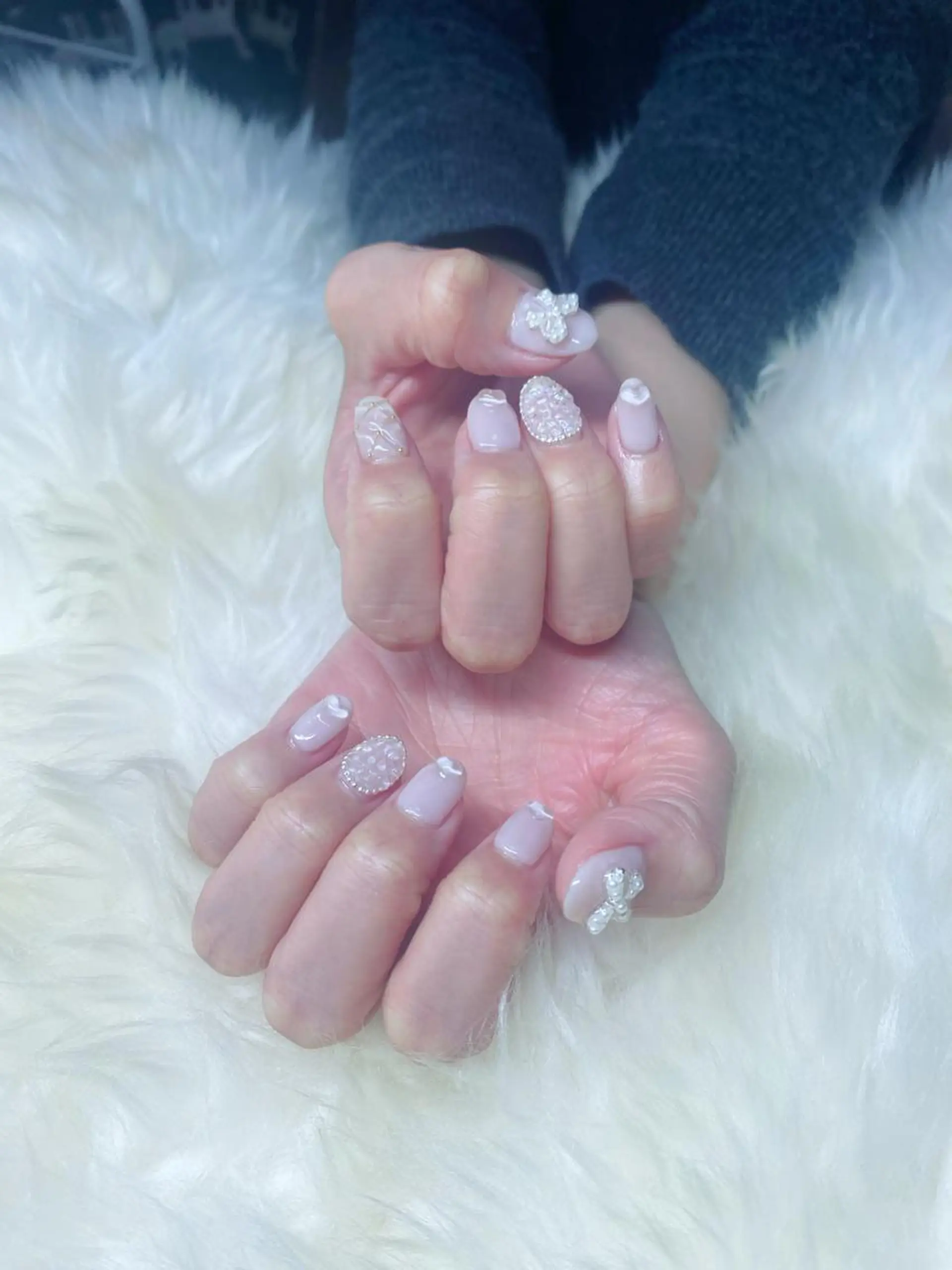 ミディアム ハンドネイル ハンドケア 💜MIYA nail川崎店のネイルデザイン