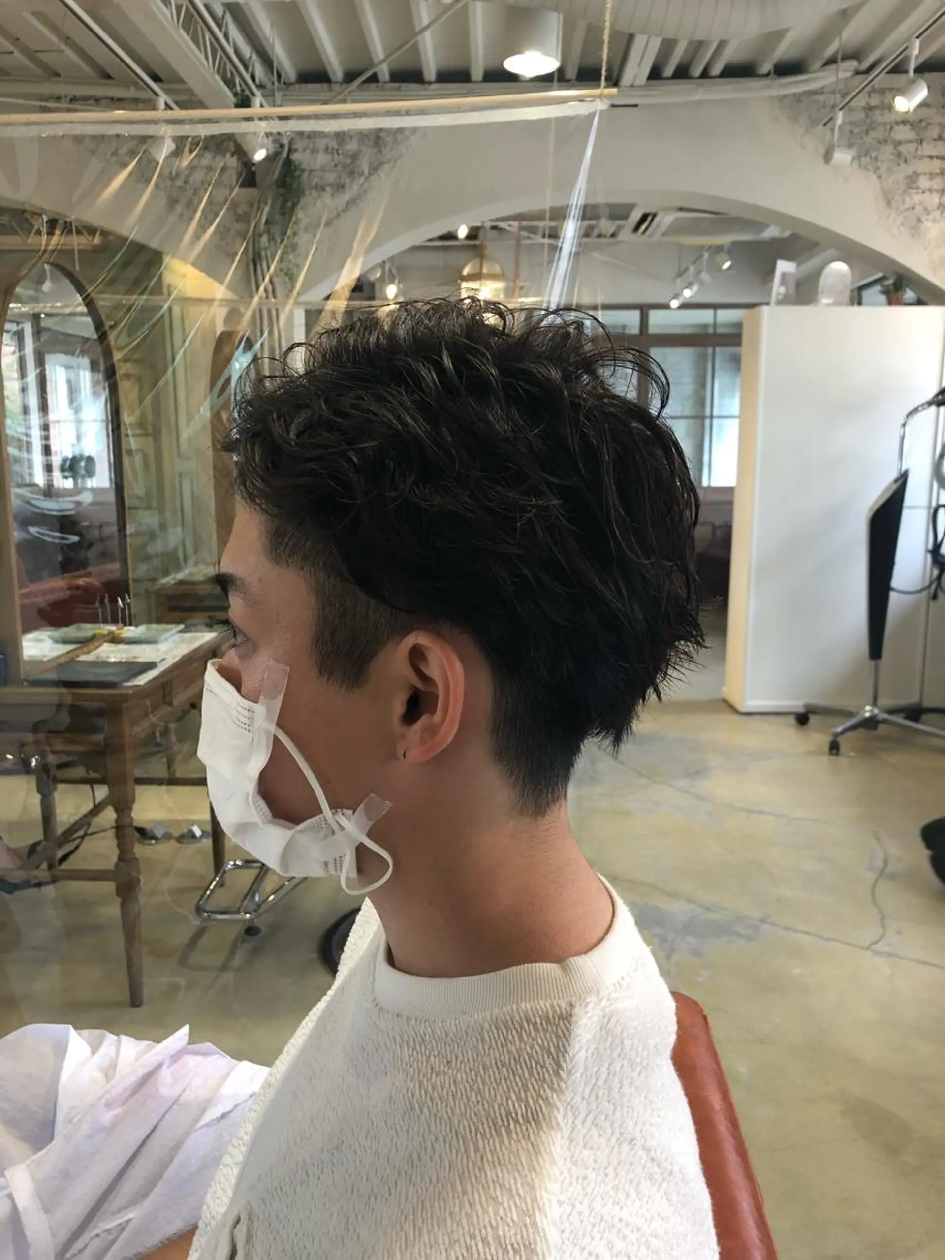 ミディアム パーマ メンズ オールバック レイヤー/髪質改善 /YUUKI/船橋のヘアスタイル