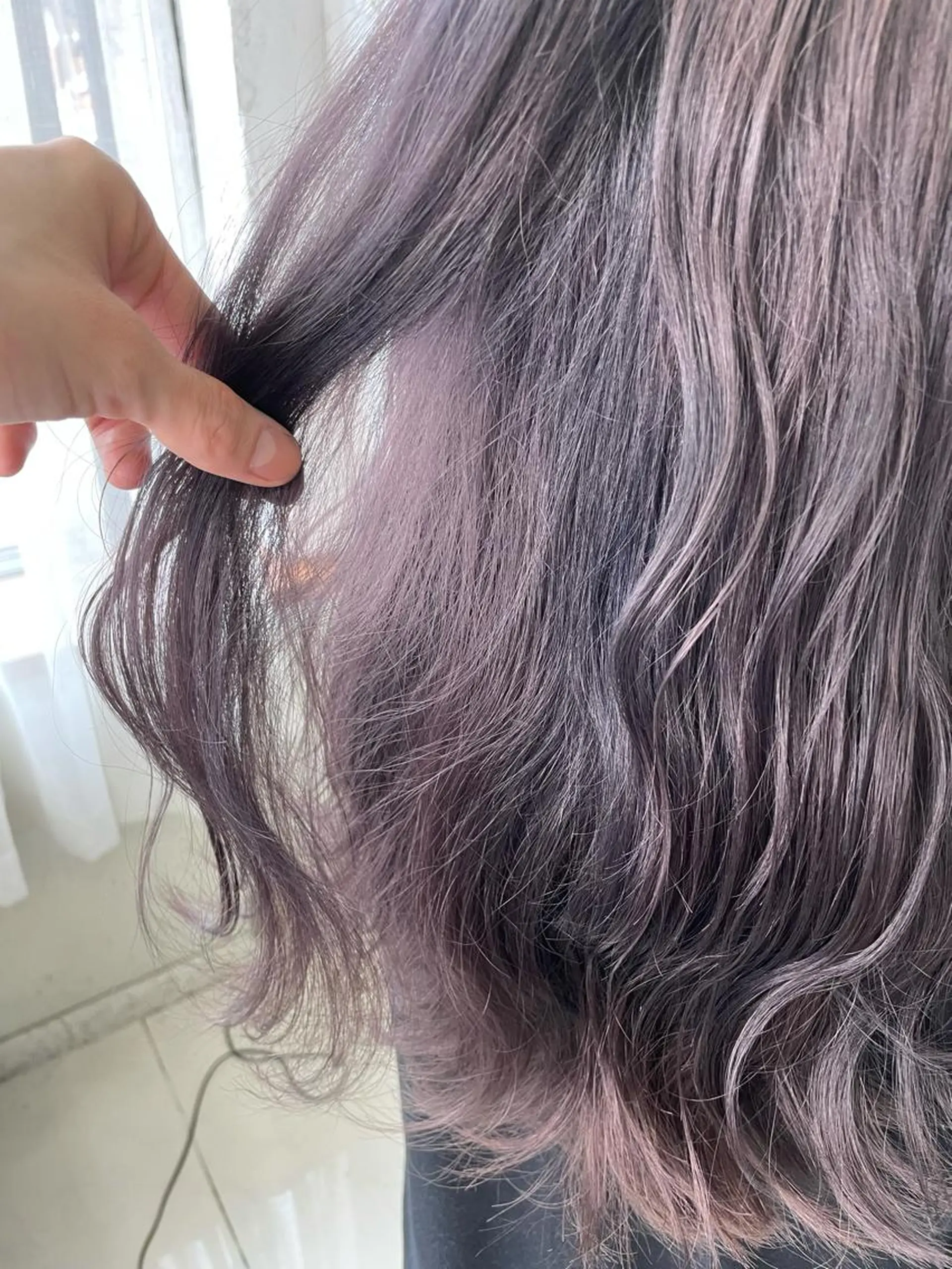 ロング カラー ヘアアレンジ ケアカラー ダブルカラー ラベンダーカラー シルバー ブリーチ特化 ハイトーンRYOYAのヘアスタイル