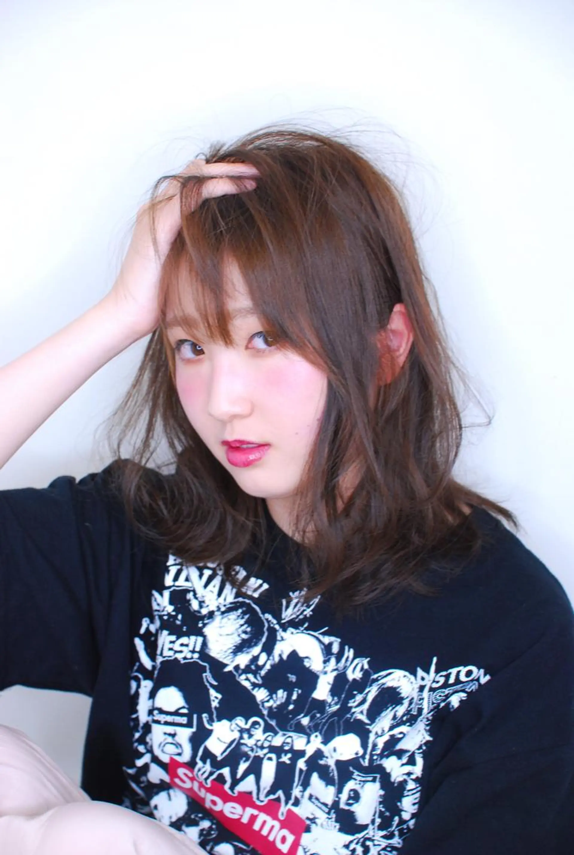 ミディアム ボブ 長めボブ 外ハネヘア ブリーチ/髪質改善 NYNY大久保のヘアスタイル