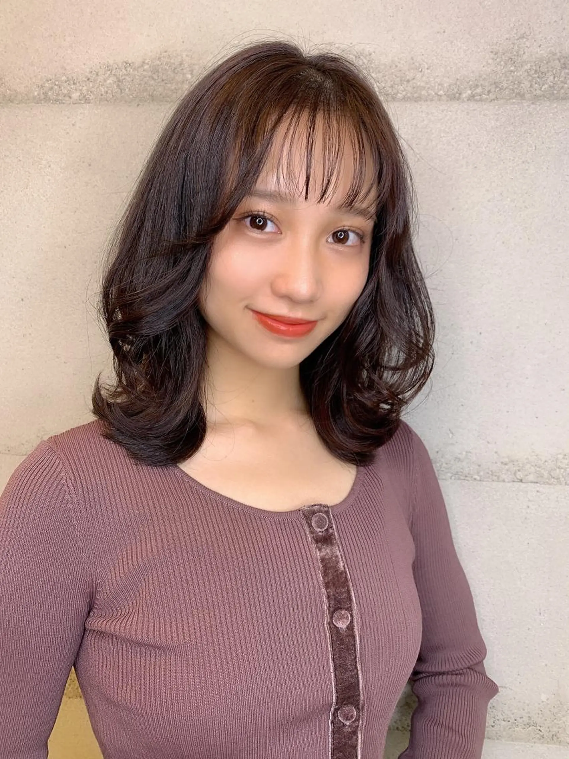 ミディアム カラー 透明感/オリーブ/ グレージュ/YUKAのヘアスタイル