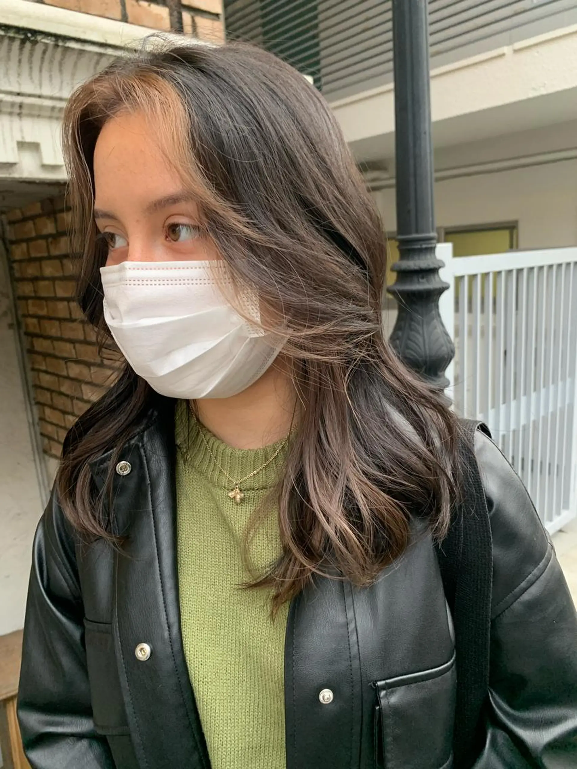 セミロング カラー アッシュ ベージュカラー インナーカラー 似合わせカラー🫶 小川千波のヘアスタイル