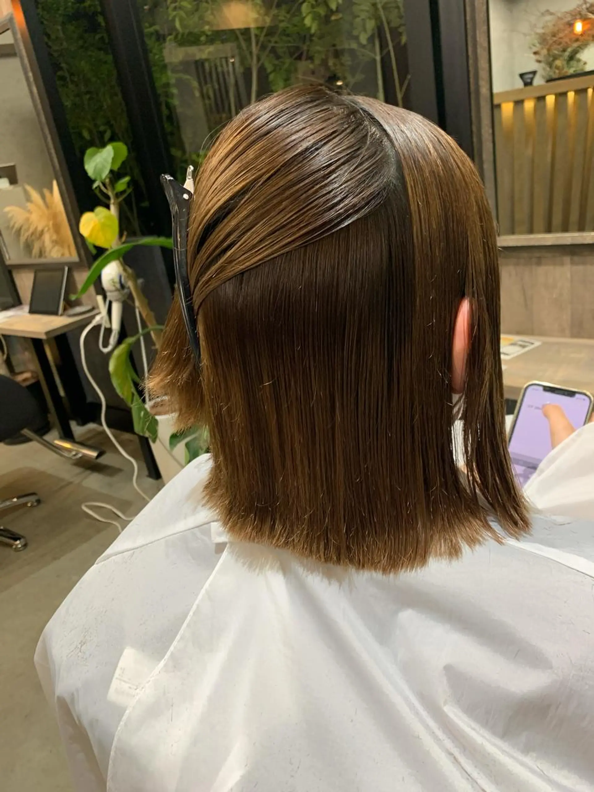 ミディアム パーマ 縮毛矯正 ダブルカラー /まつ毛パーマ🎀のヘアスタイル