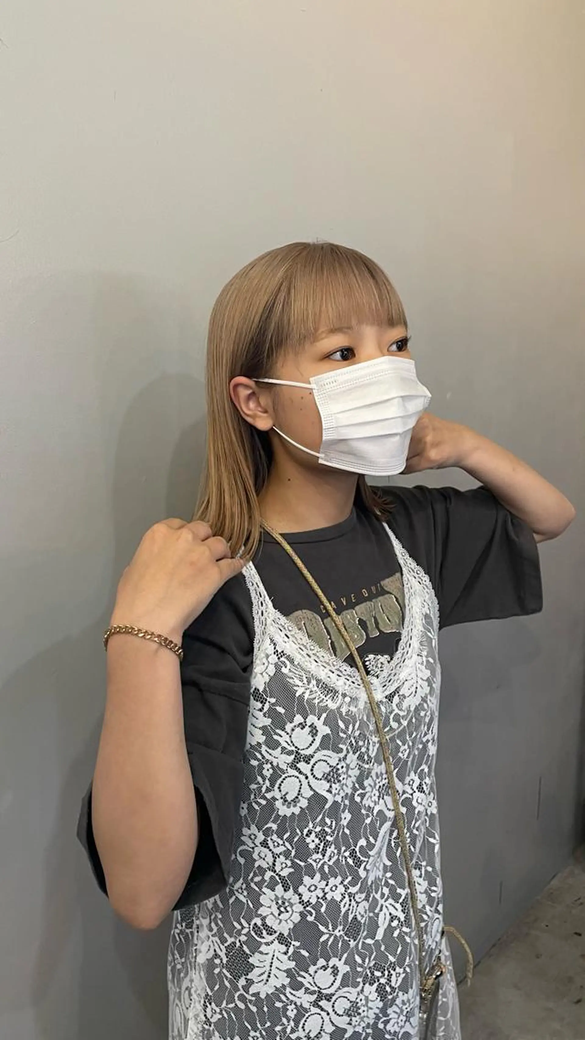 ミディアム カラー ベージュカラー ブリーチ ヘアカラー トリートメント ヘアセット 💐ナチュラルヘア Kroda💐のヘアスタイル