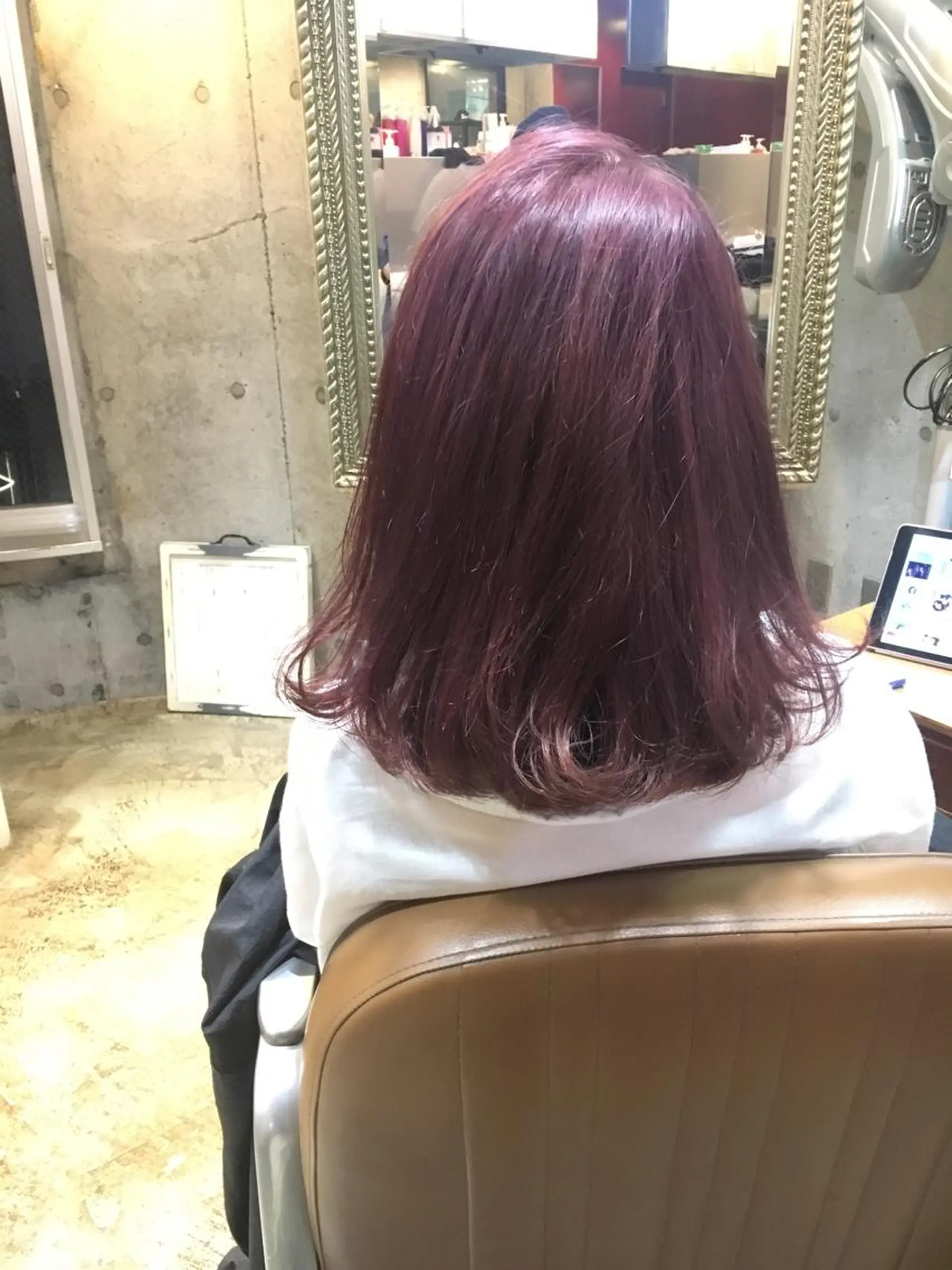 ミディアム カラー カシス ダブルカラー ラベンダーカラー 北條 優輝のヘアスタイル