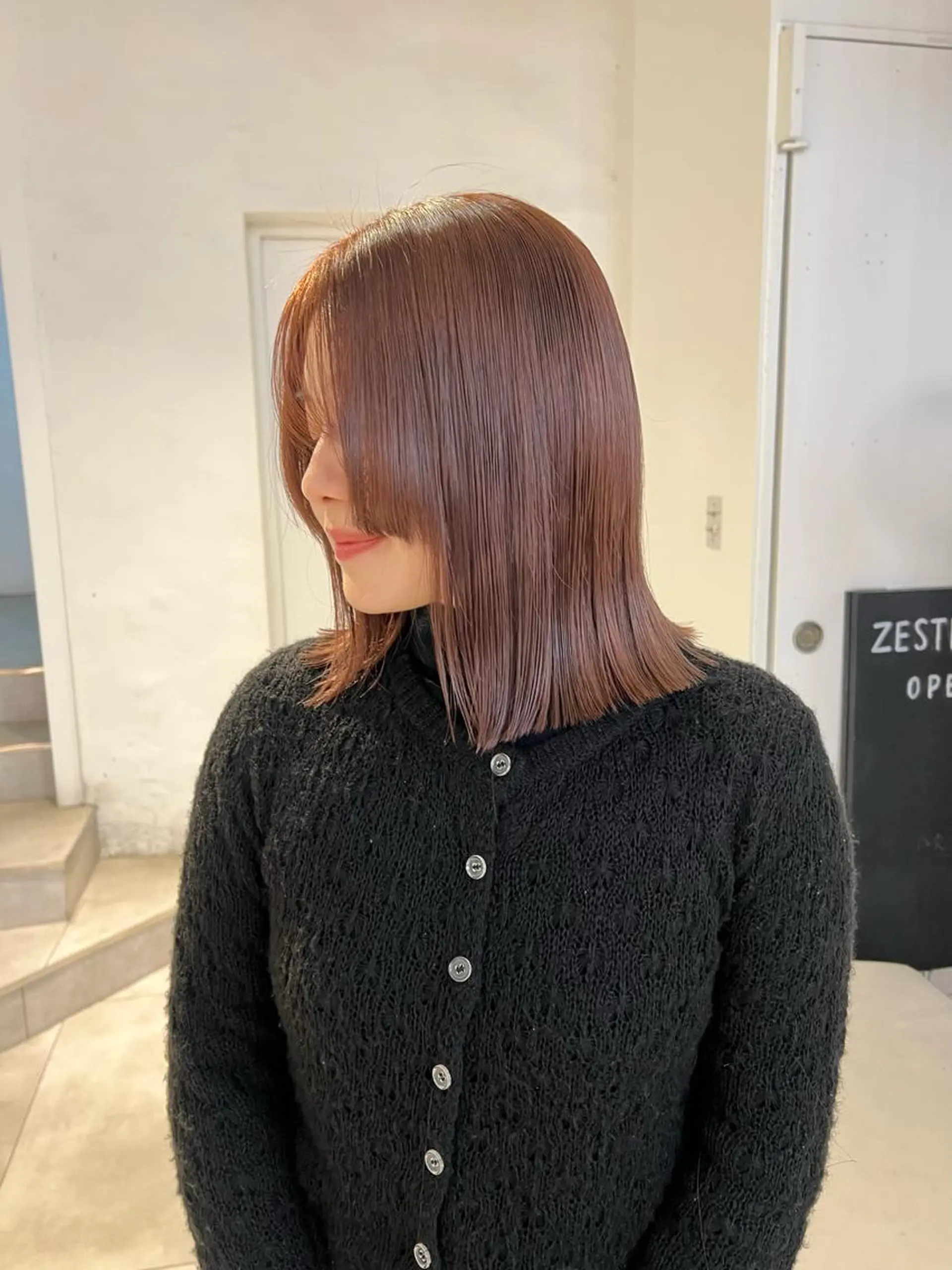 ミディアム カラー ブラウンカラー ピンクカラー ピンクブラウン レイヤーカット 顔周りカット/透明感 カラー✂️MEIのヘアスタイル