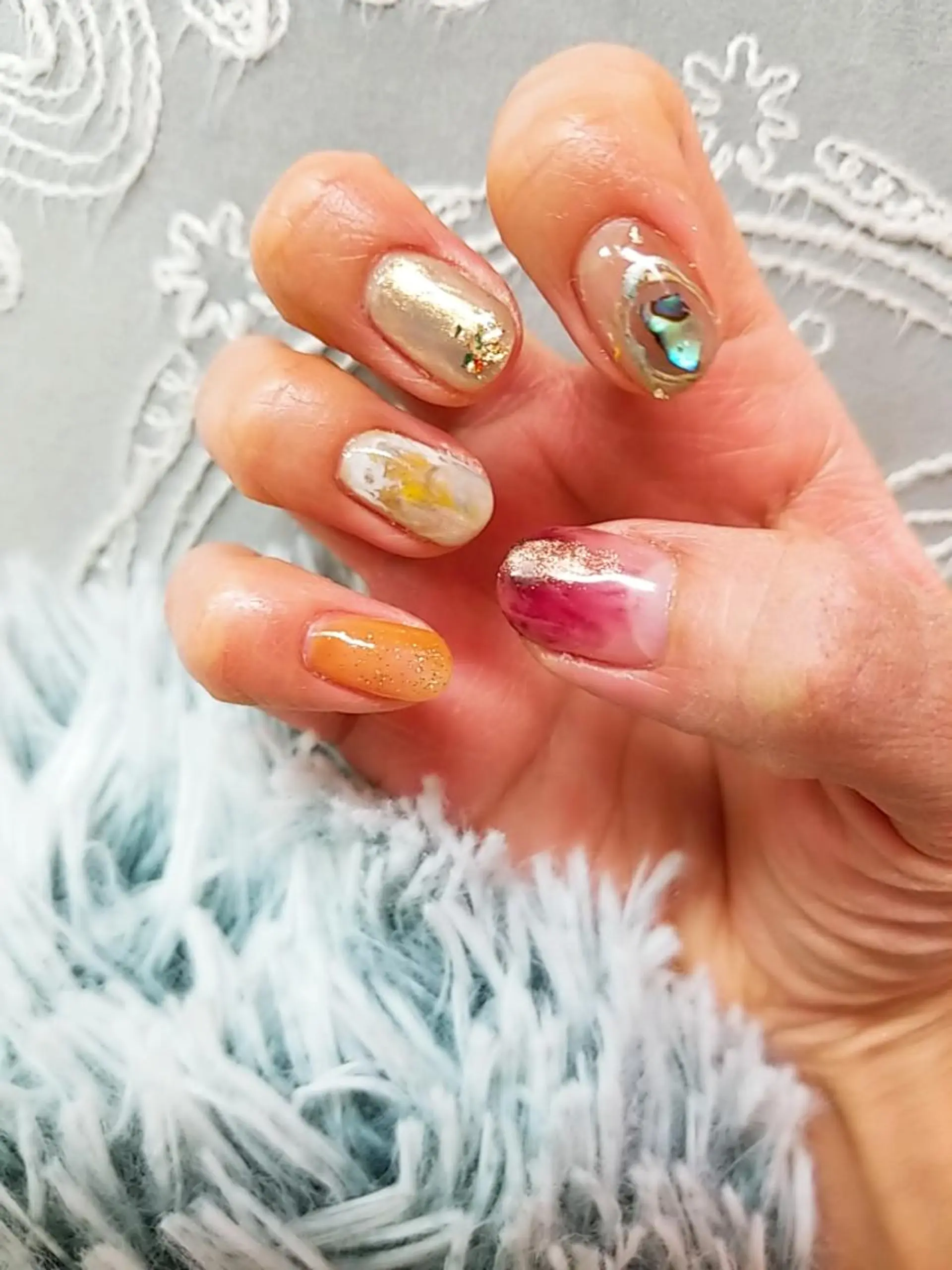 ネイル アートネイル ジェルネイル 持ち込み ニュアンスネイル パラジェル 河野ちえ (雑誌掲載サロン)のネイルデザイン