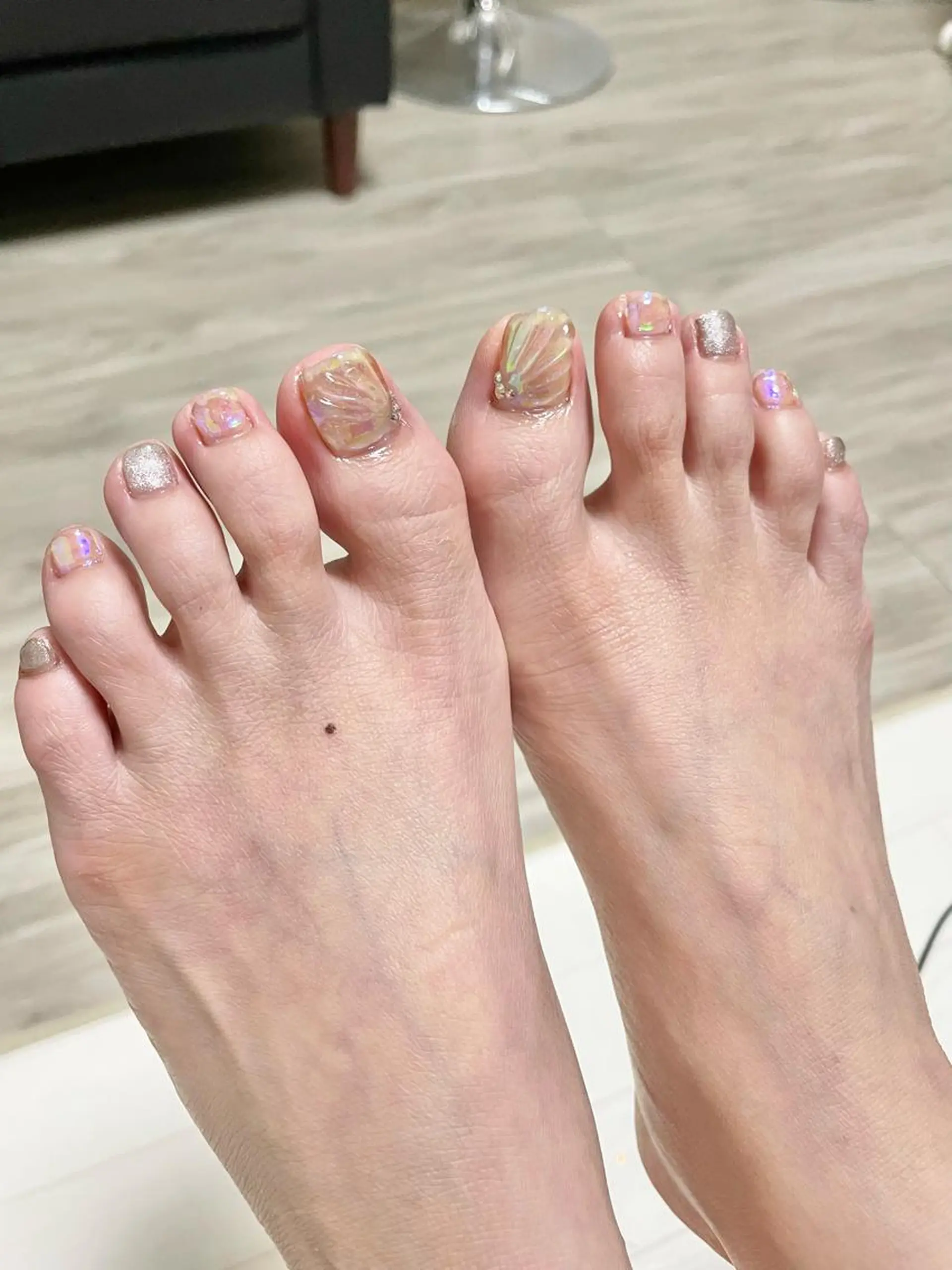 ネイル オーロラネイル 氷ネイル・うるうるネイル Y's nailのネイルデザイン