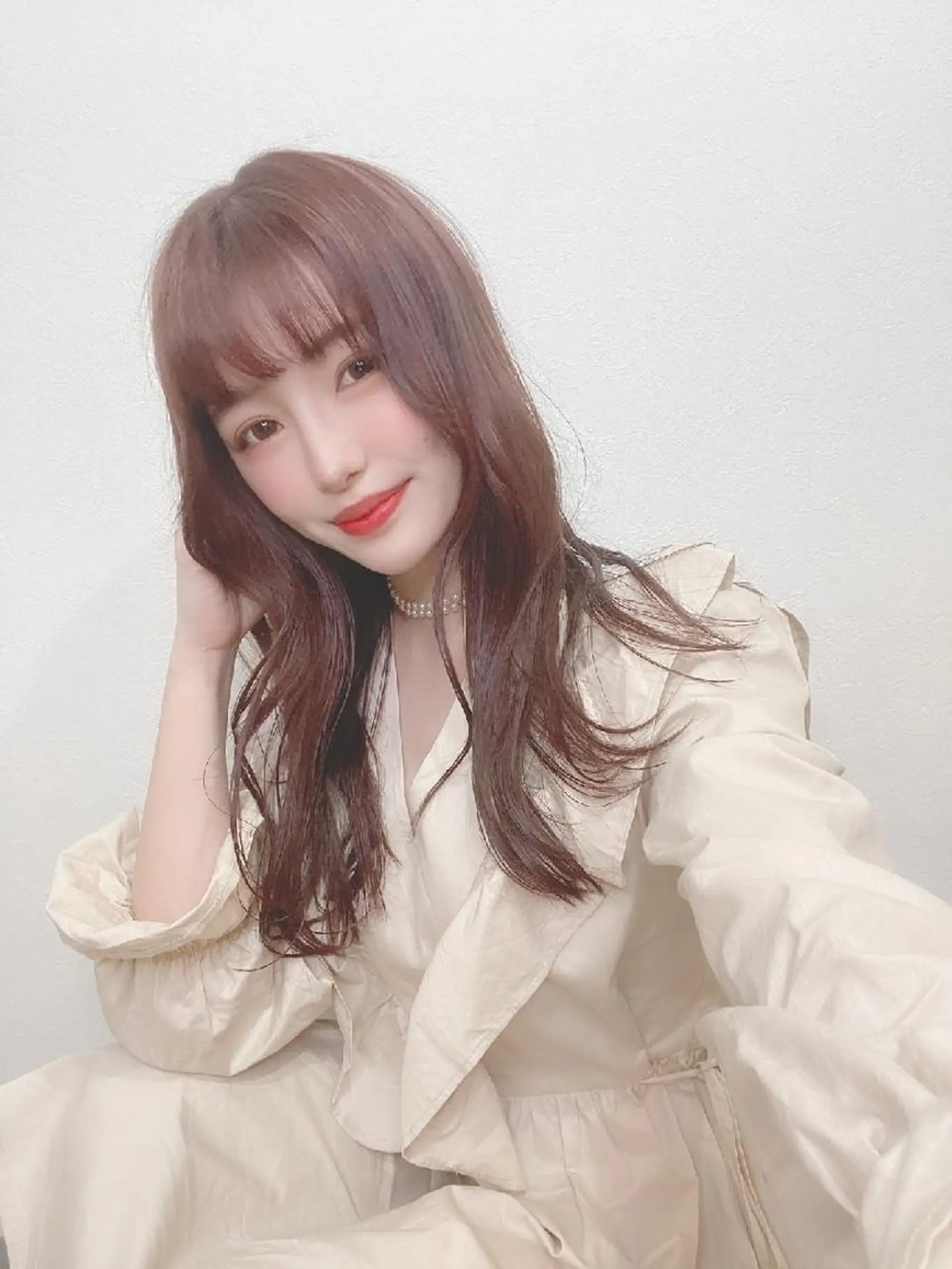 セミロング カラー パーマ ノミネーション大宮所属・TOSHIKI/ ハイトーン/髪質改善のヘアスタイル