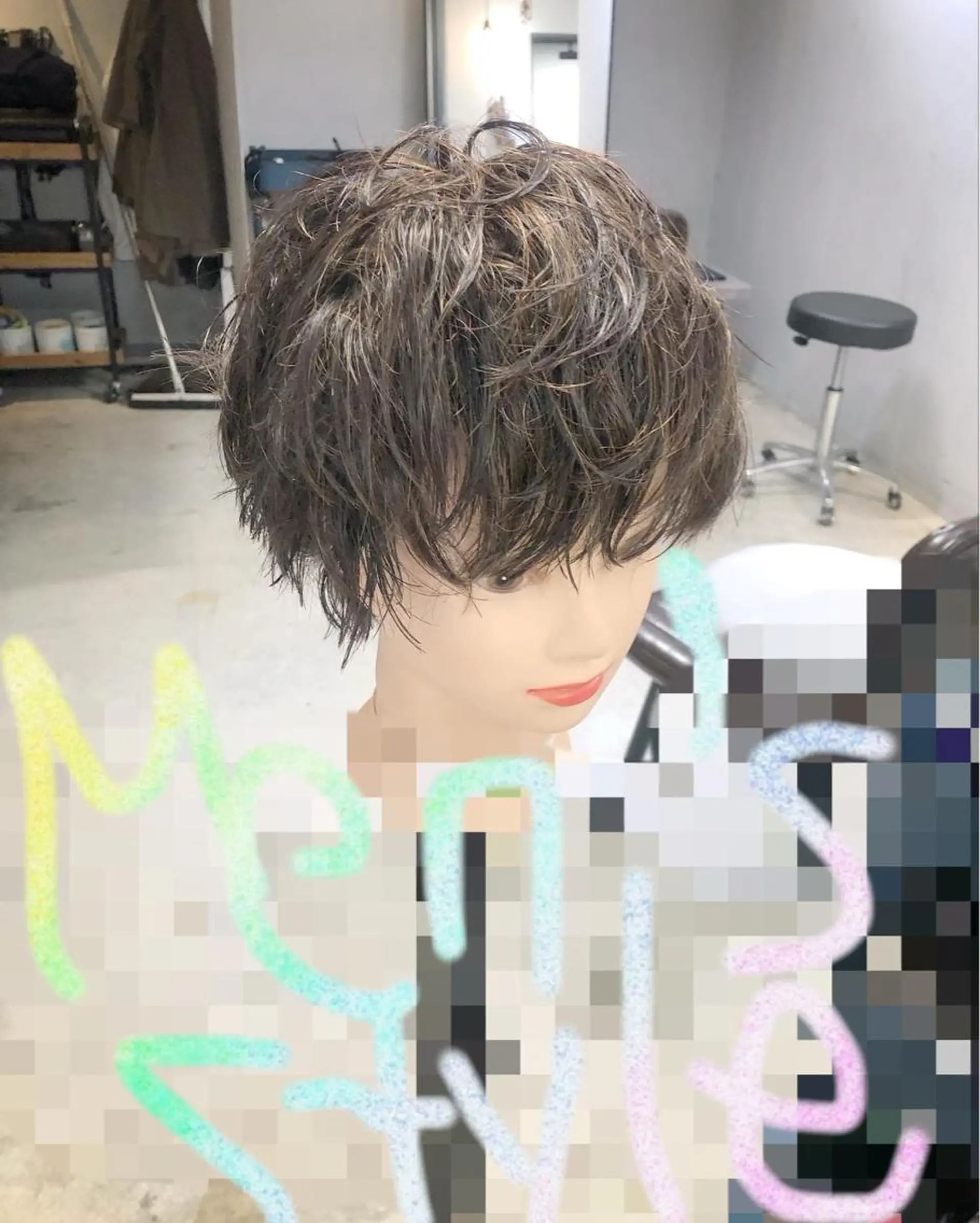 ショート パーマ 松下 倫子のヘアスタイル