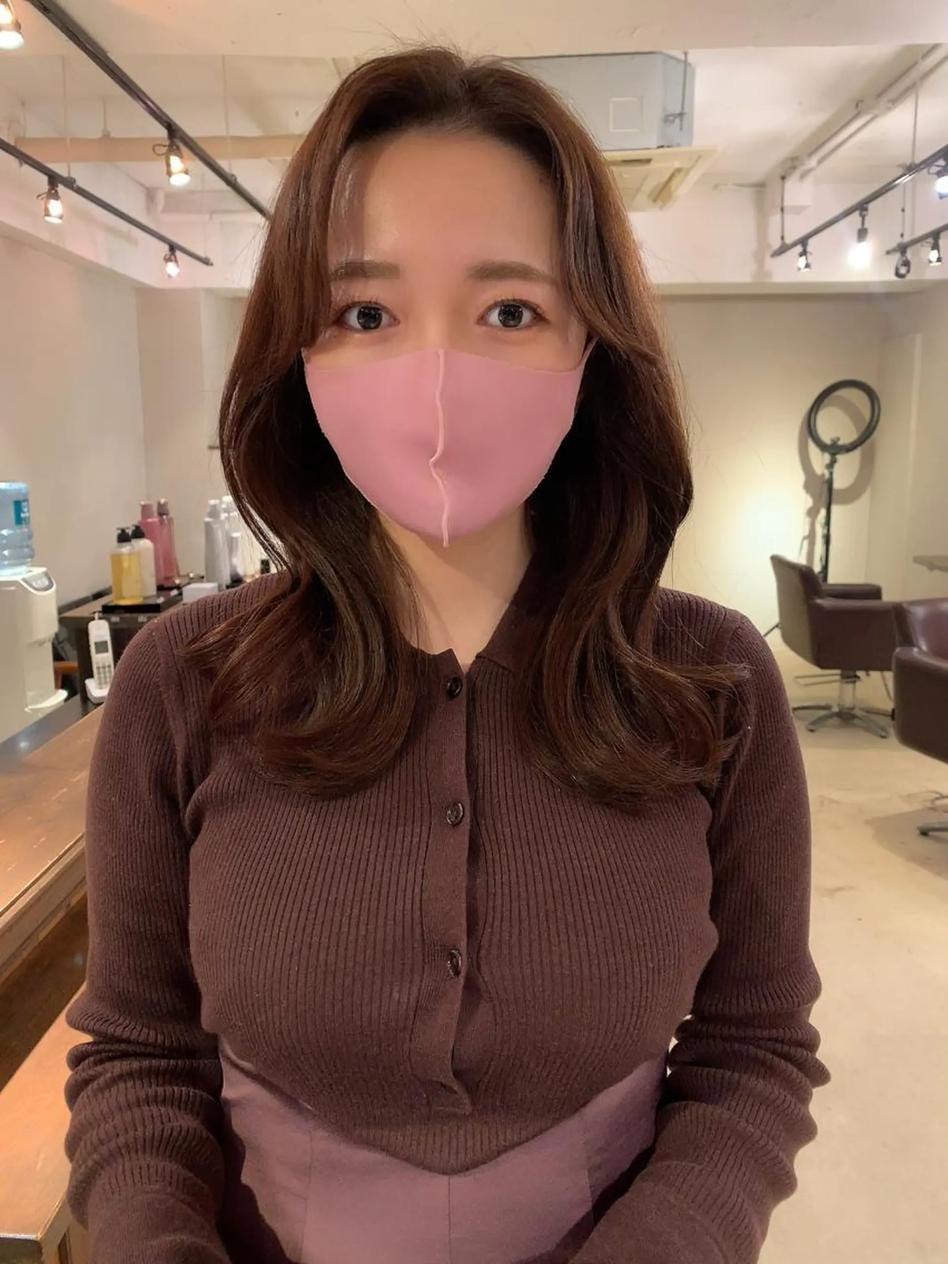 ミディアム カラー カット ヘアカラー トリートメント ヘッドスパ 透明感/オリーブ/ グレージュ/YUKAのヘアスタイル