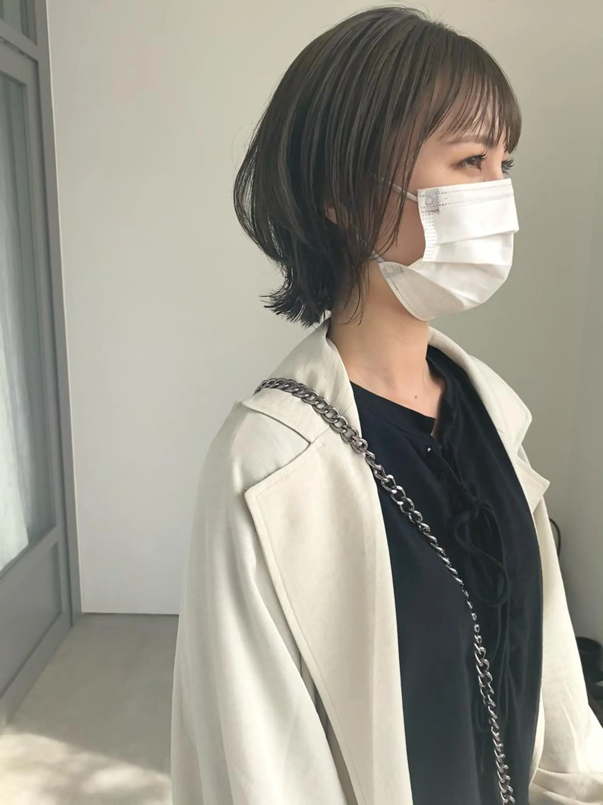 ショート カラー ボブレイヤー 透明感カラー ボブ レイヤーカット 塚原 安優のヘアスタイル