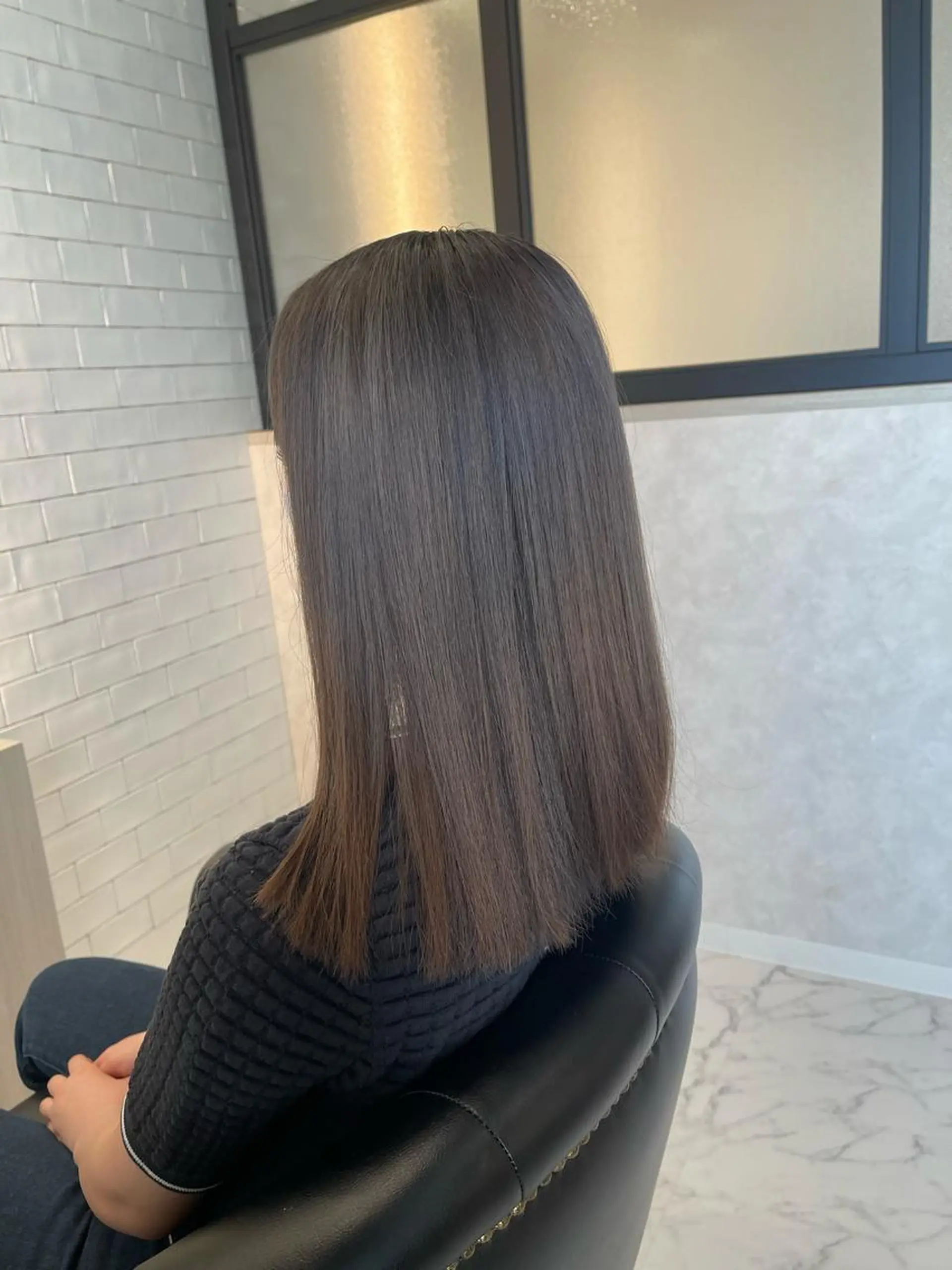 セミロング カラー ヘアカラー トリートメント &chaLme   心斎橋所属・emi/髪質改善/ 韓国風/艶カラーのヘアスタイル