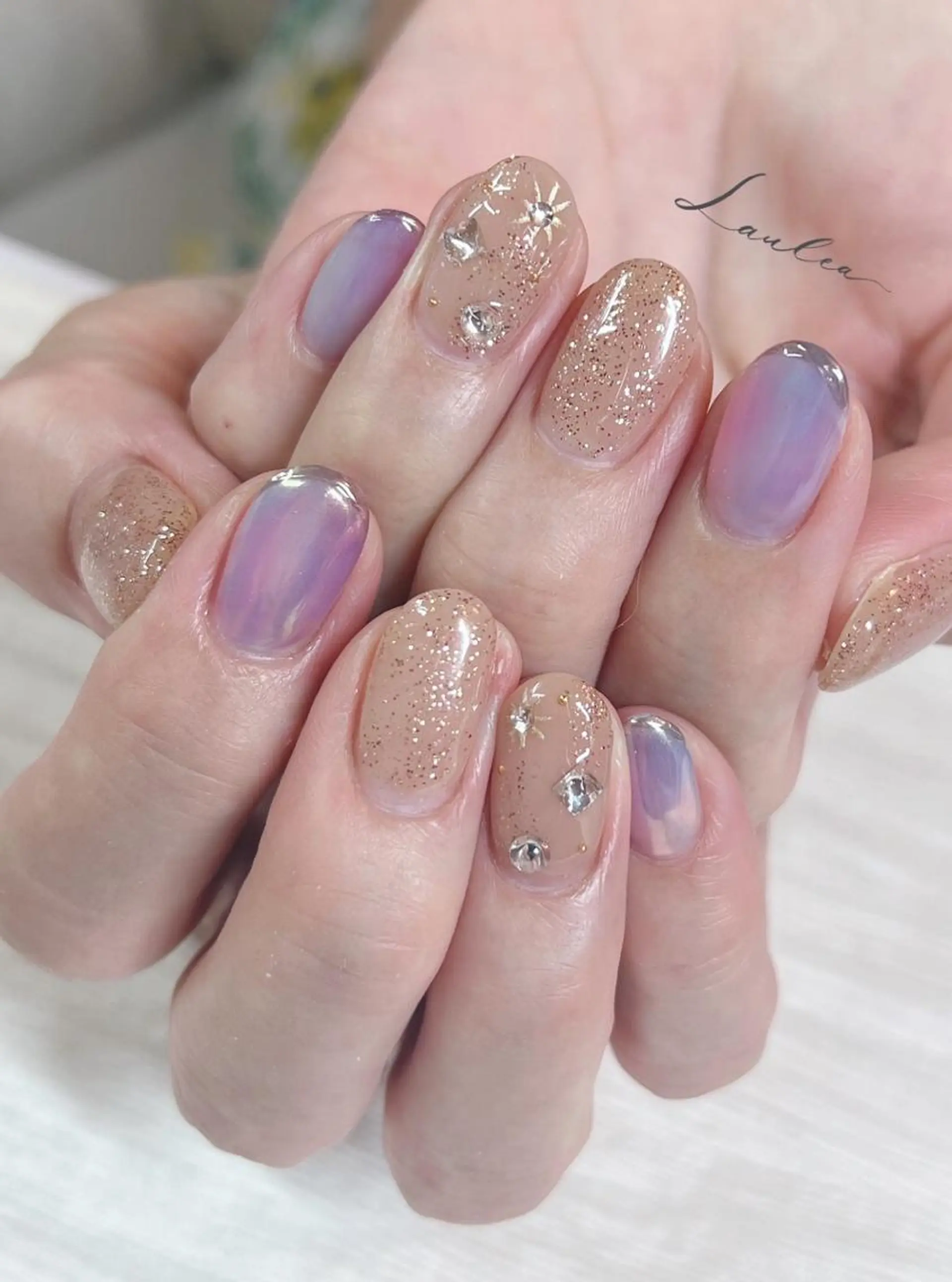ネイル ジェルネイル ミラーネイル 夏ネイル フットネイル nail salon Lauleaのネイルデザイン