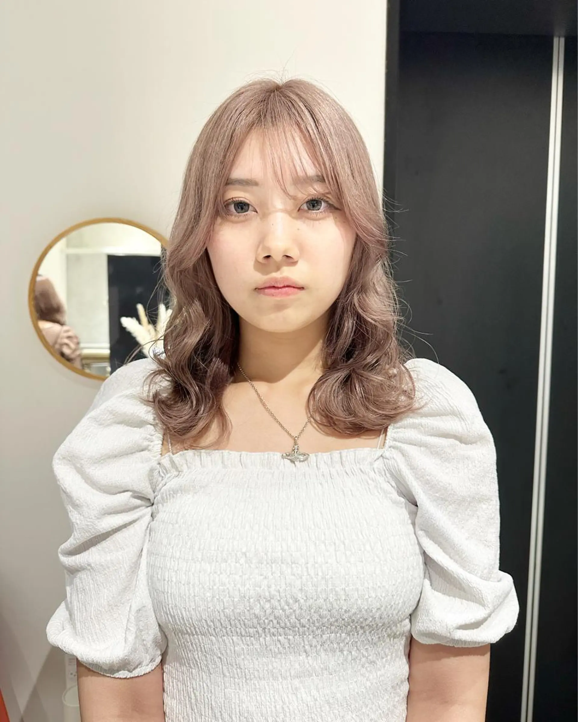 セミロング カラー ヘアアレンジ ヘアカラー Maria 梅田/デザインカラーのヘアスタイル