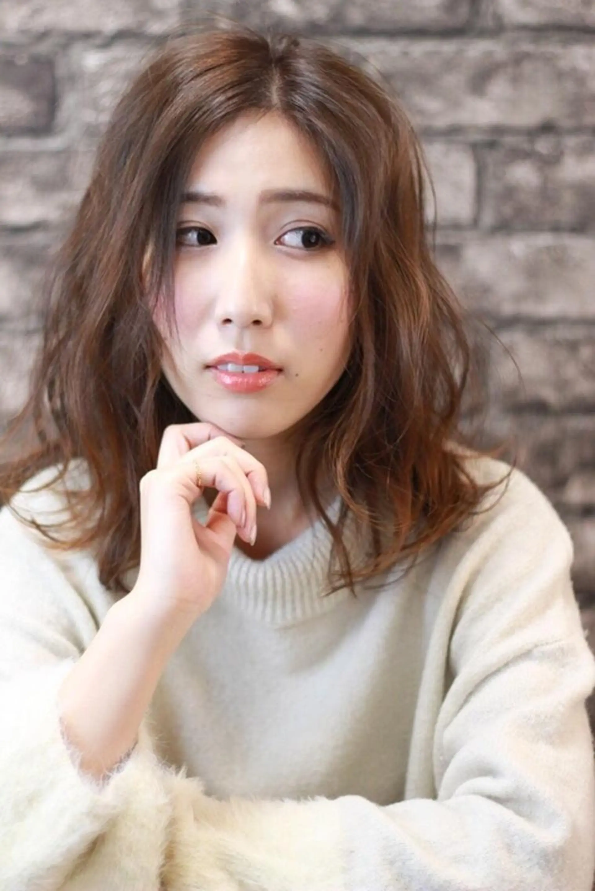 ミディアム カラー パーマ 柴田 陽平のヘアスタイル