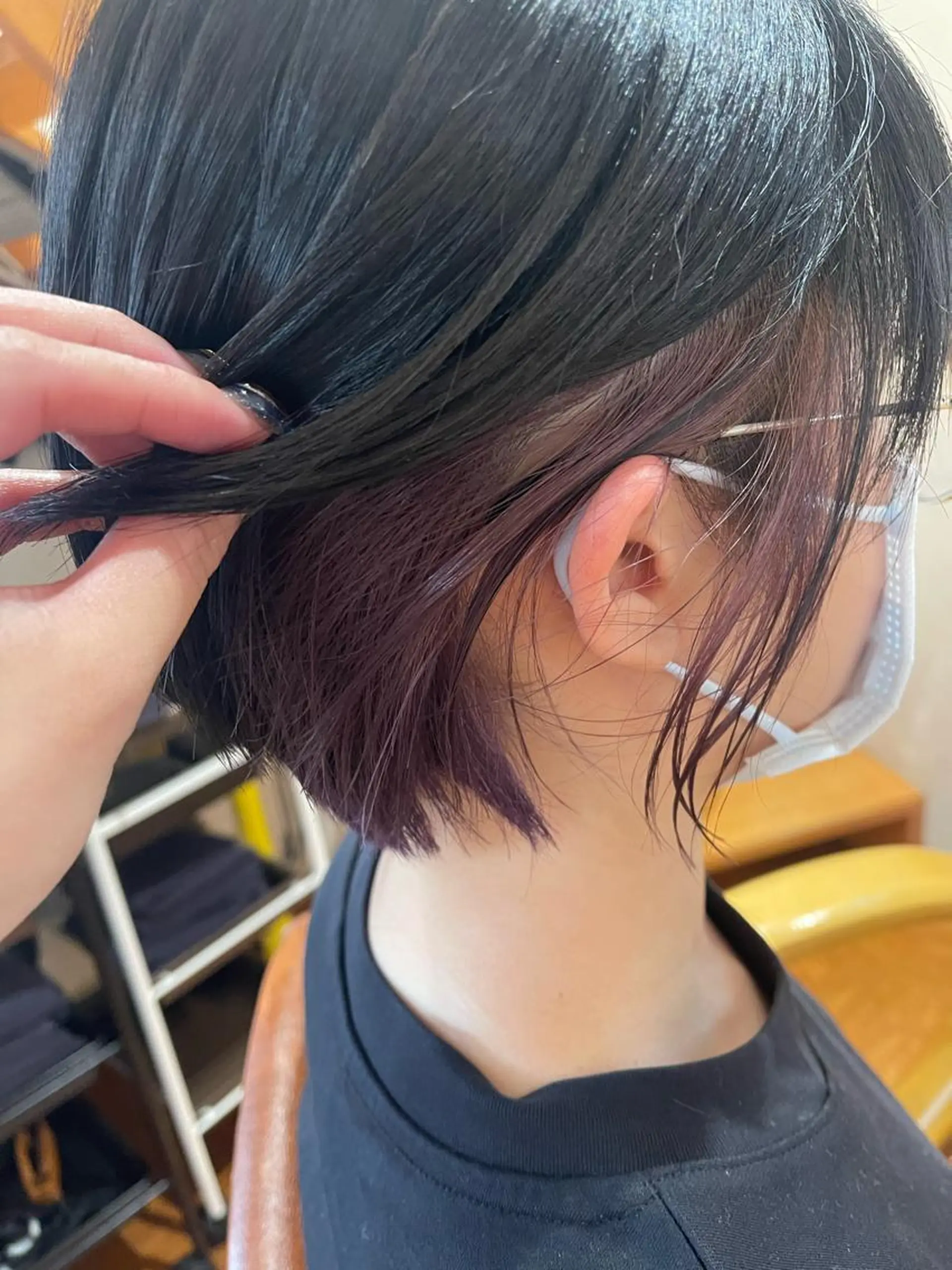 ショート カラー ボブ/インナーカラー ショート/佐野祥子のヘアスタイル