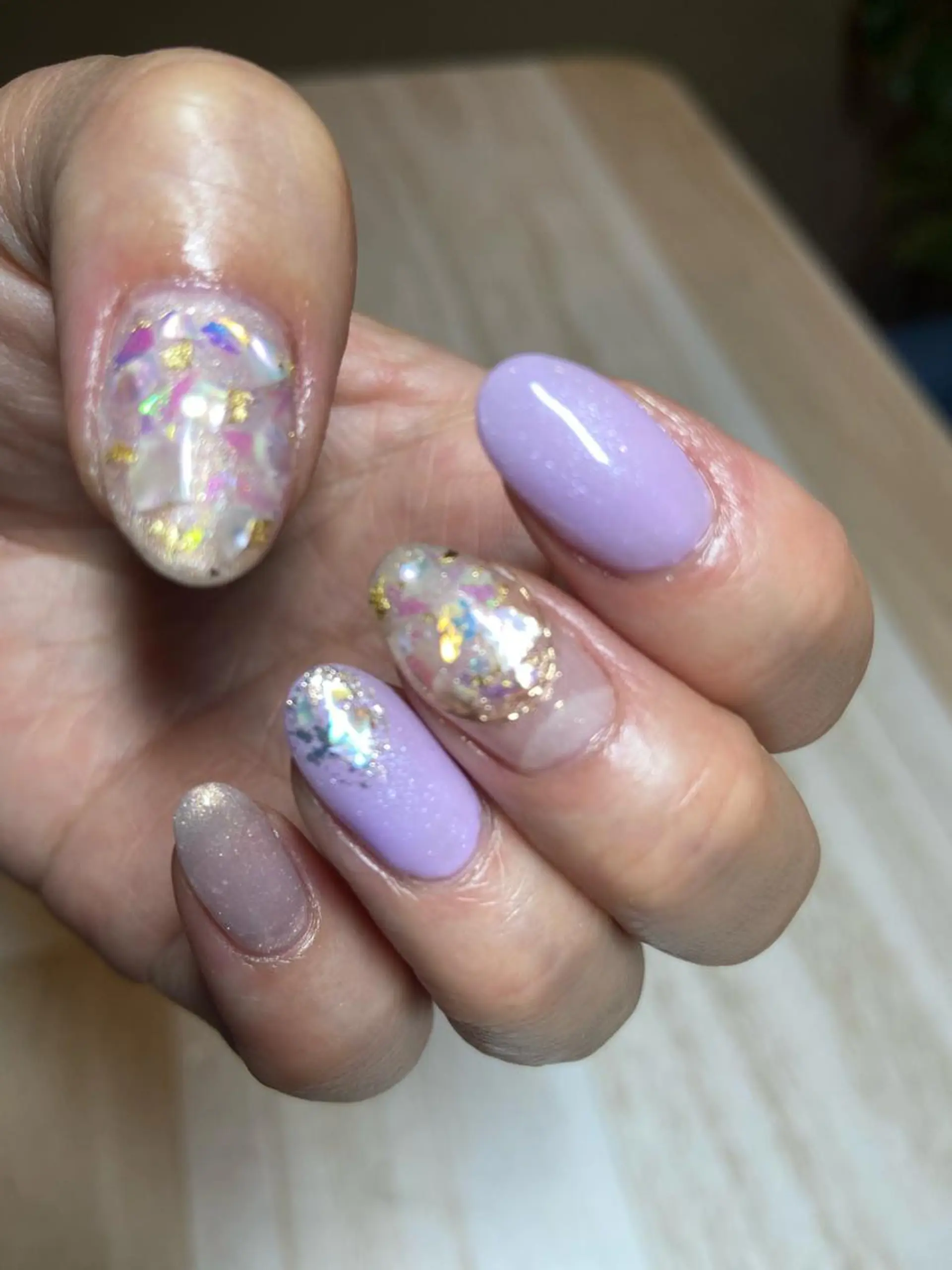 ミディアム ネイル フットネイル キラキラネイル ネイルサロン ステラのネイルデザイン