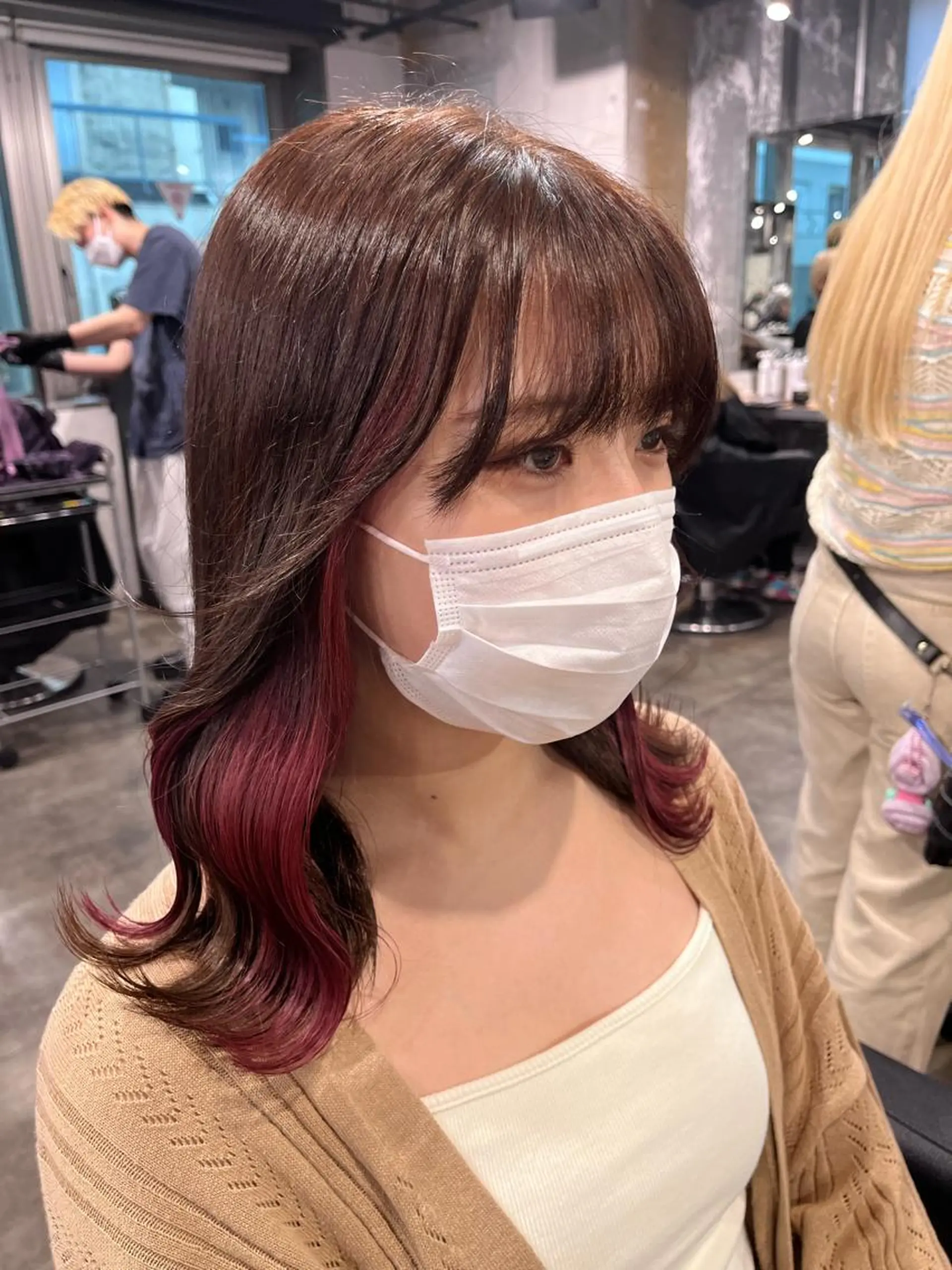 セミロング ヘアカラー トリートメント ヘッドスパ ヘアセット I S所属・🌿透明感カラー‪ 縮毛矯正✨かずきのヘアスタイル