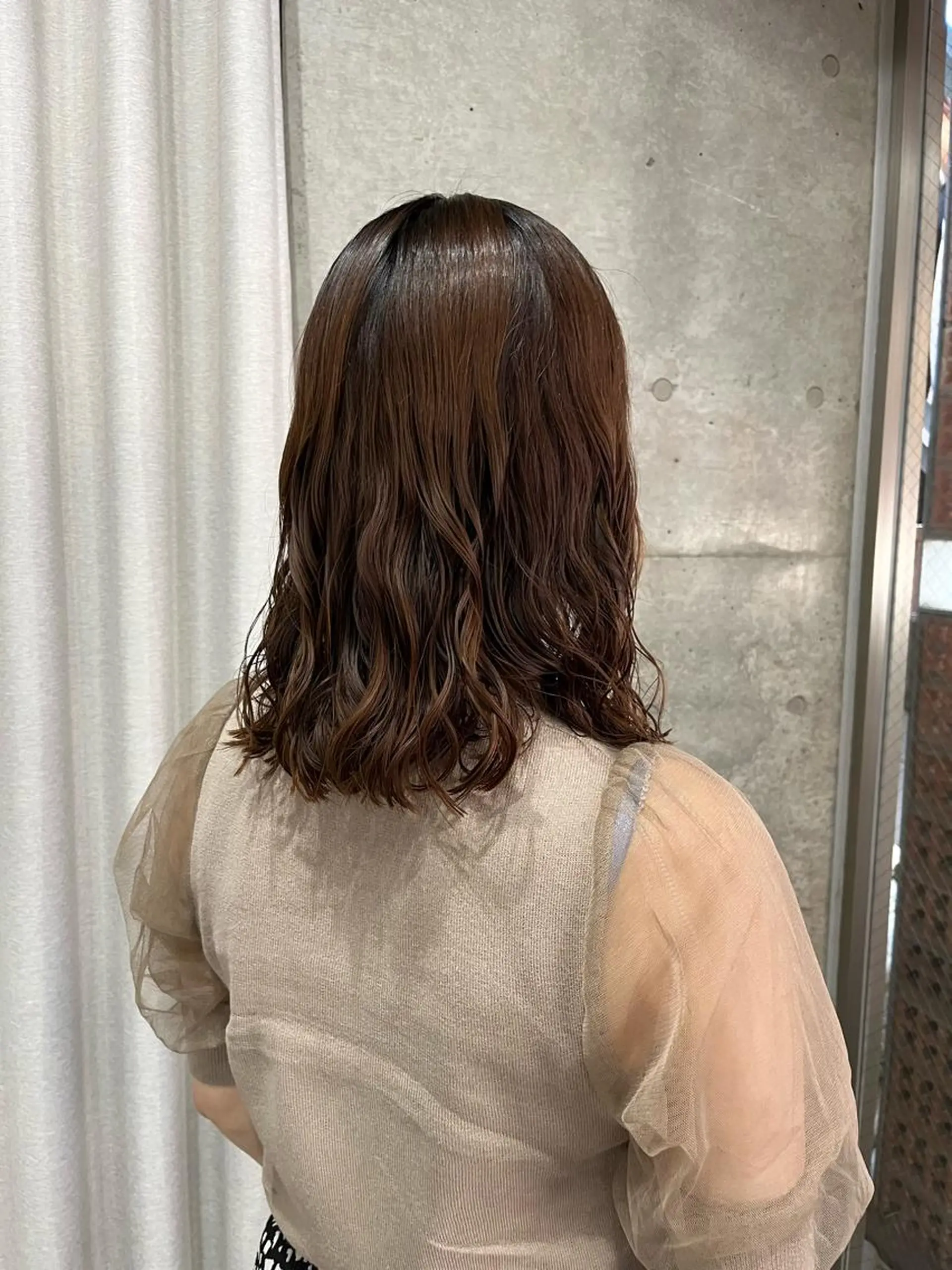 セミロング パーマ カット パーマ ロングパーマ木村 ボブパーマのヘアスタイル