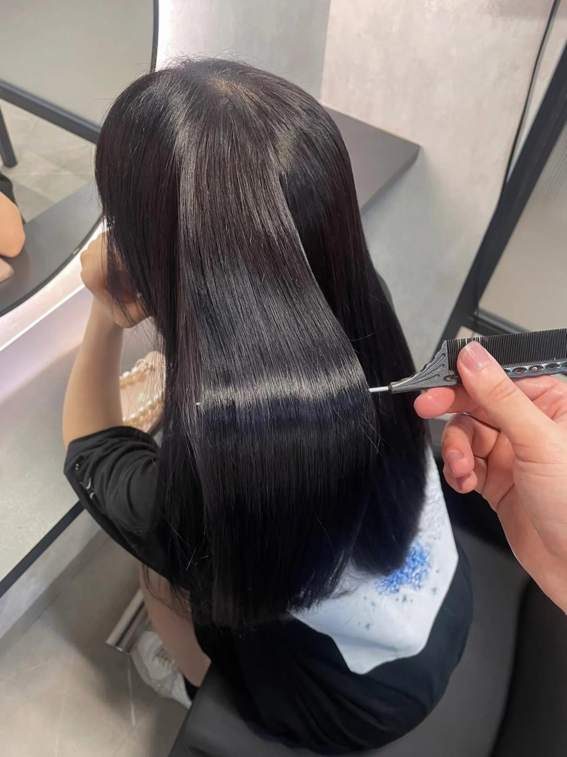 ロング カラー パーマ トリートメント ヘアセット XYZ所属・縮毛矯正/髪質改善 韓国風/MIKIYAのヘアスタイル