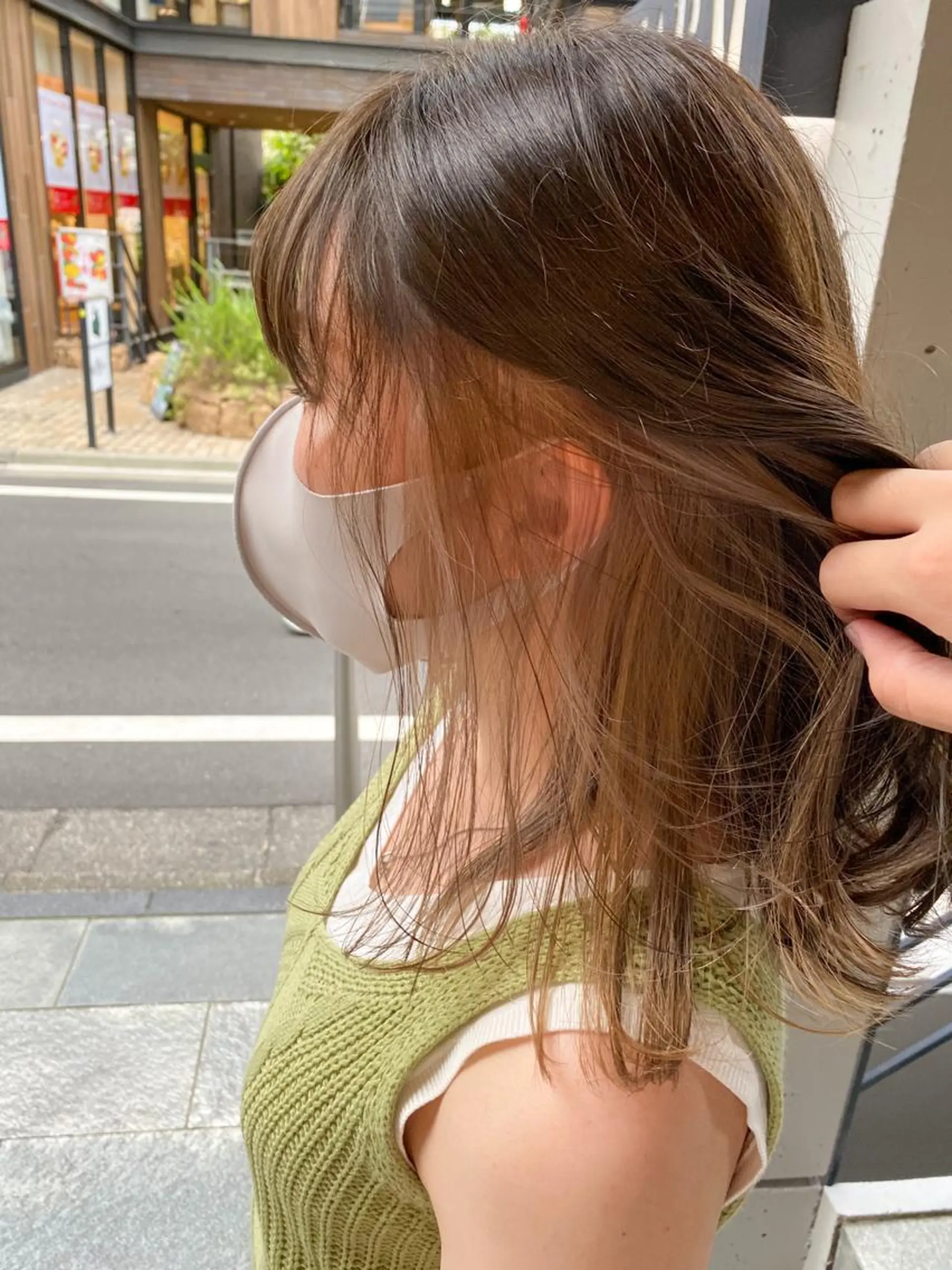 ミディアム カラー 韓国レイヤー透明感 カラーヨウスケのヘアスタイル