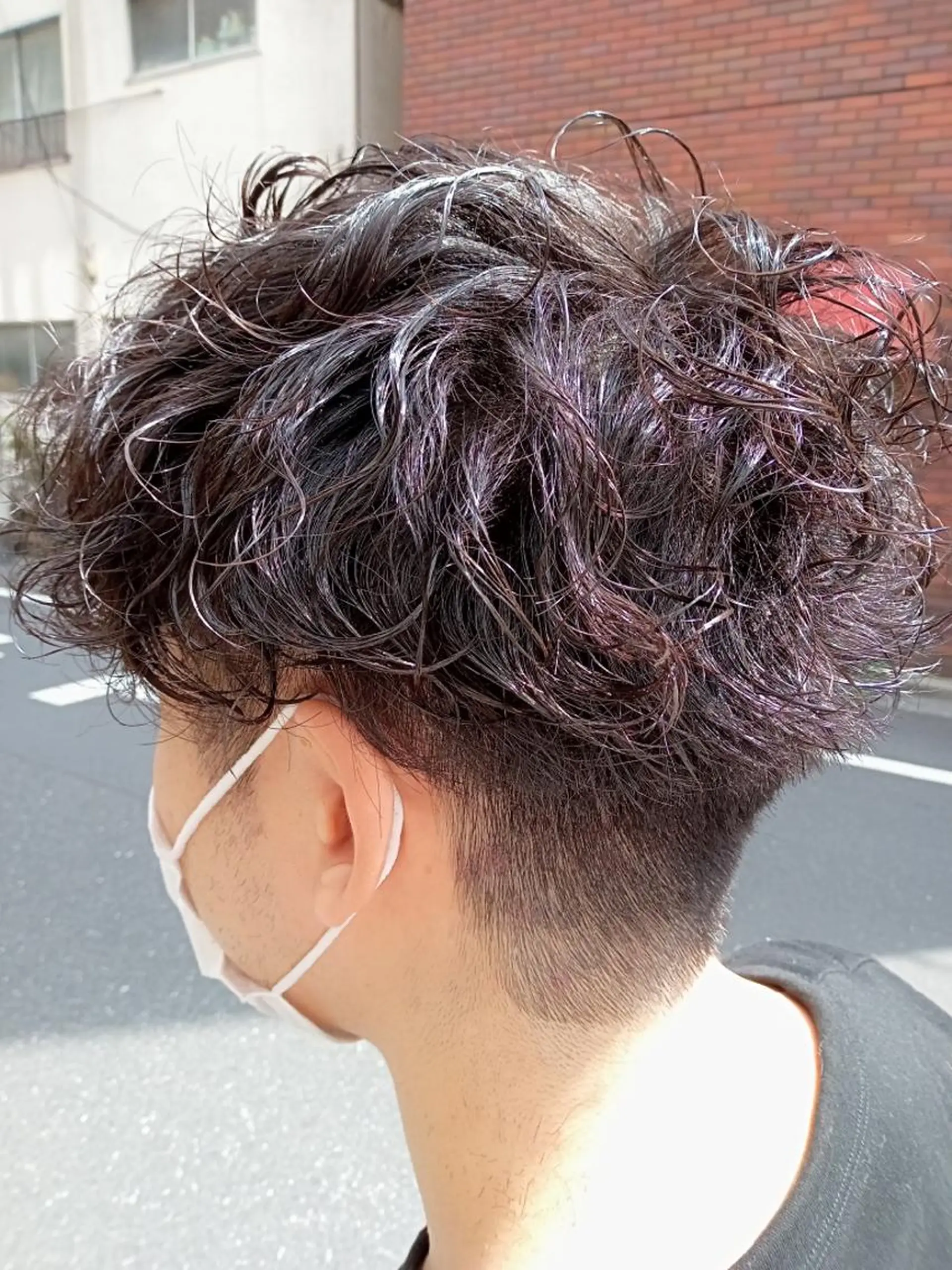 ショート パーマ メンズ カット パーマ トリートメント ヘッドスパ ヘアセット ひな ALBA🐰三鷹のヘアスタイル