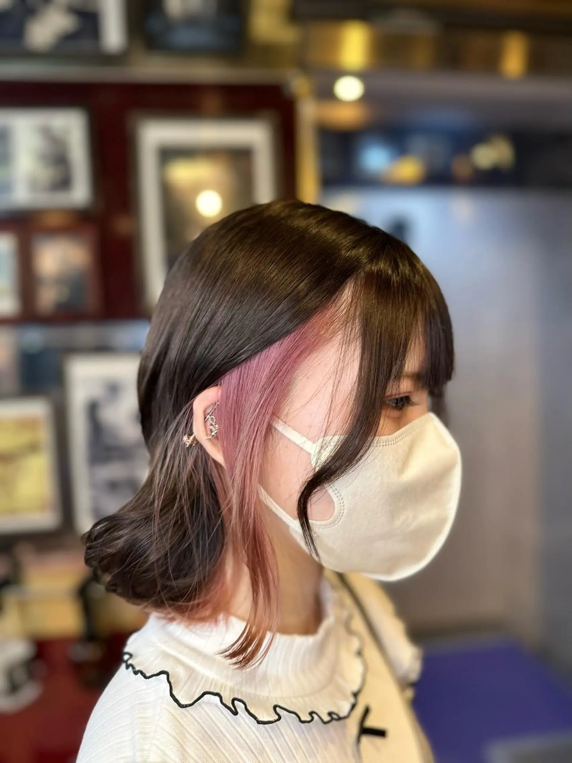 カラー ピンクカラー カット ヘアカラー トリートメント レイヤーカット/ カラー/長谷恵花のヘアスタイル