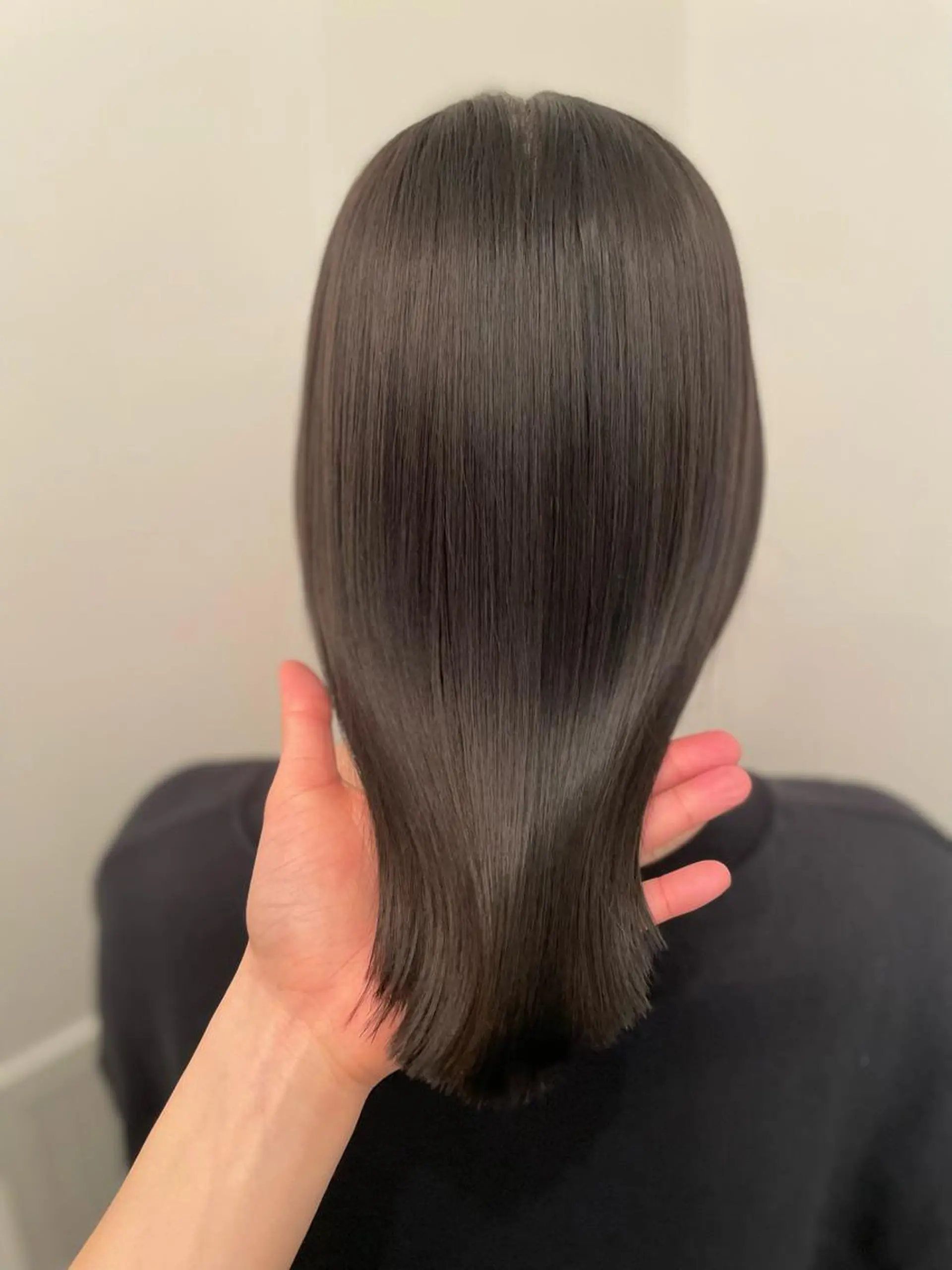 ミディアム カラー カット ヘアカラー ブリーチなしで透け感 暖色カラーボブaoiのヘアスタイル