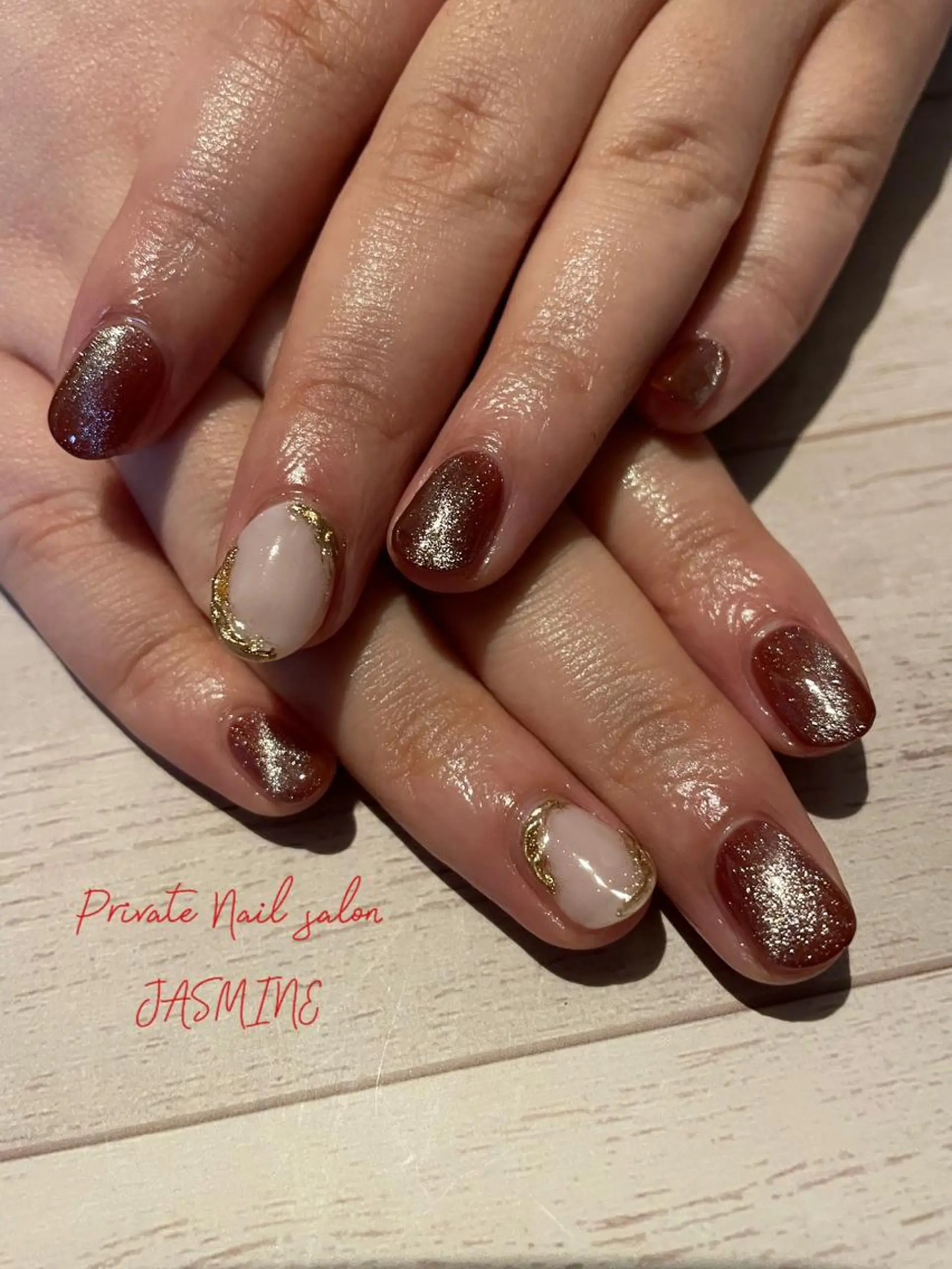 ネイル アートネイル マグネットネイル ミラーネイル Nail salon JASMINEのネイルデザイン
