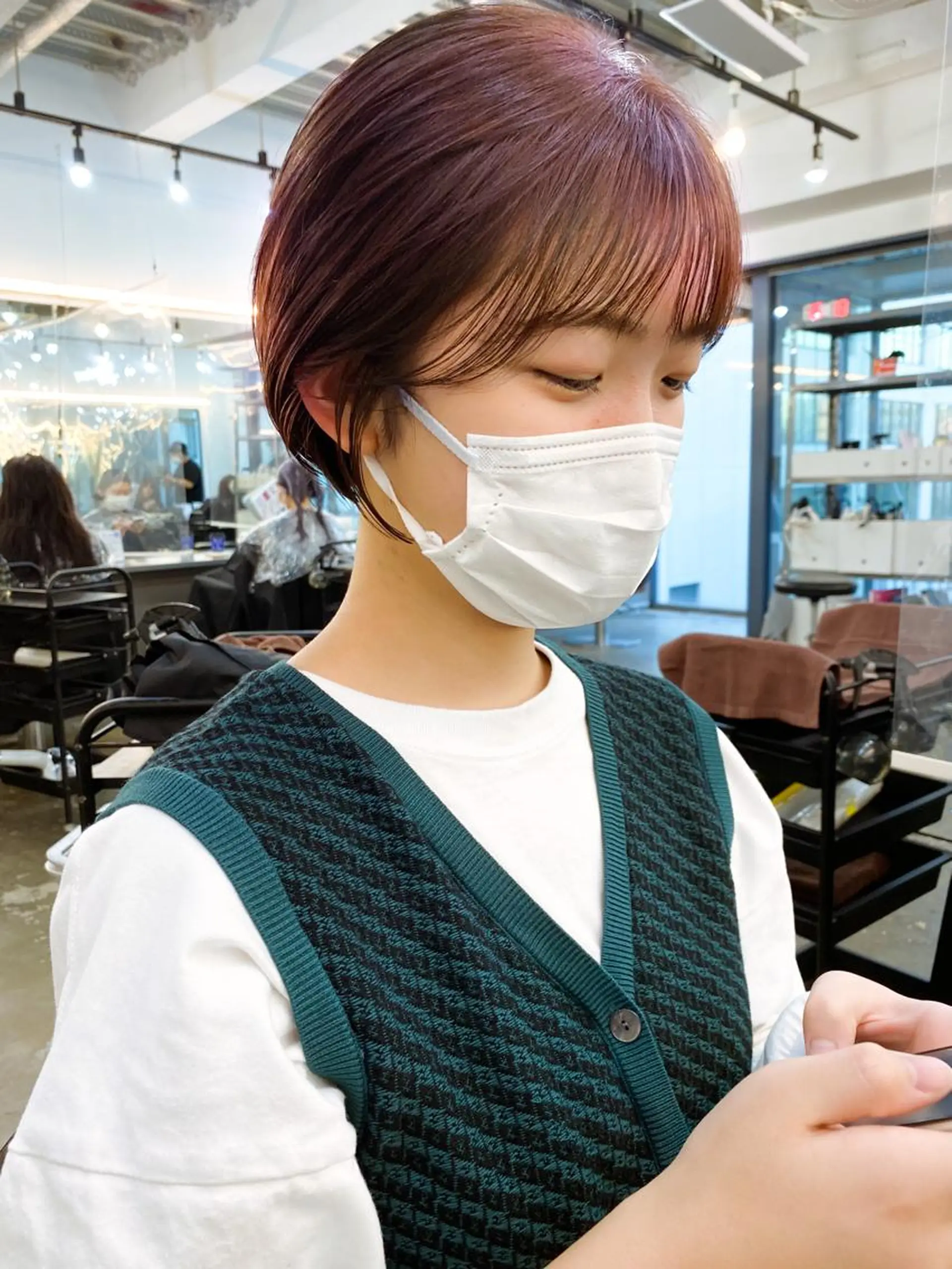 ショート ショートボブ パープルカラー ボブ ショートヘア カット トリートメント デザインカラー/ 火ノ見🪡のヘアスタイル