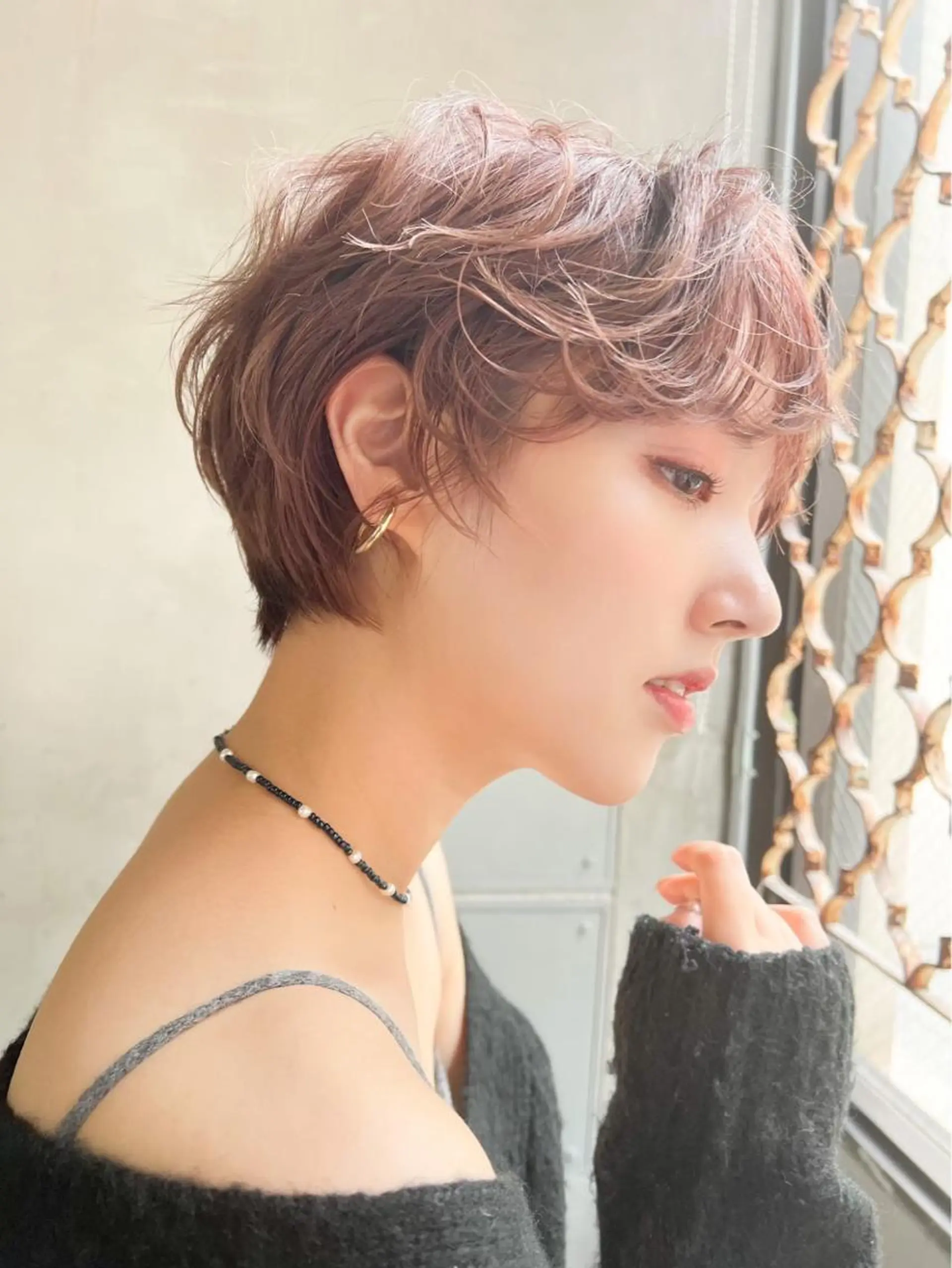 ショート 顔まわりレイヤー 韓国風ヘア レイヤーカット ローレイヤー 縮毛矯正 カット ヘアカラー トリートメント Masena所属・【必ず似合わせます】 川口航平のヘアスタイル