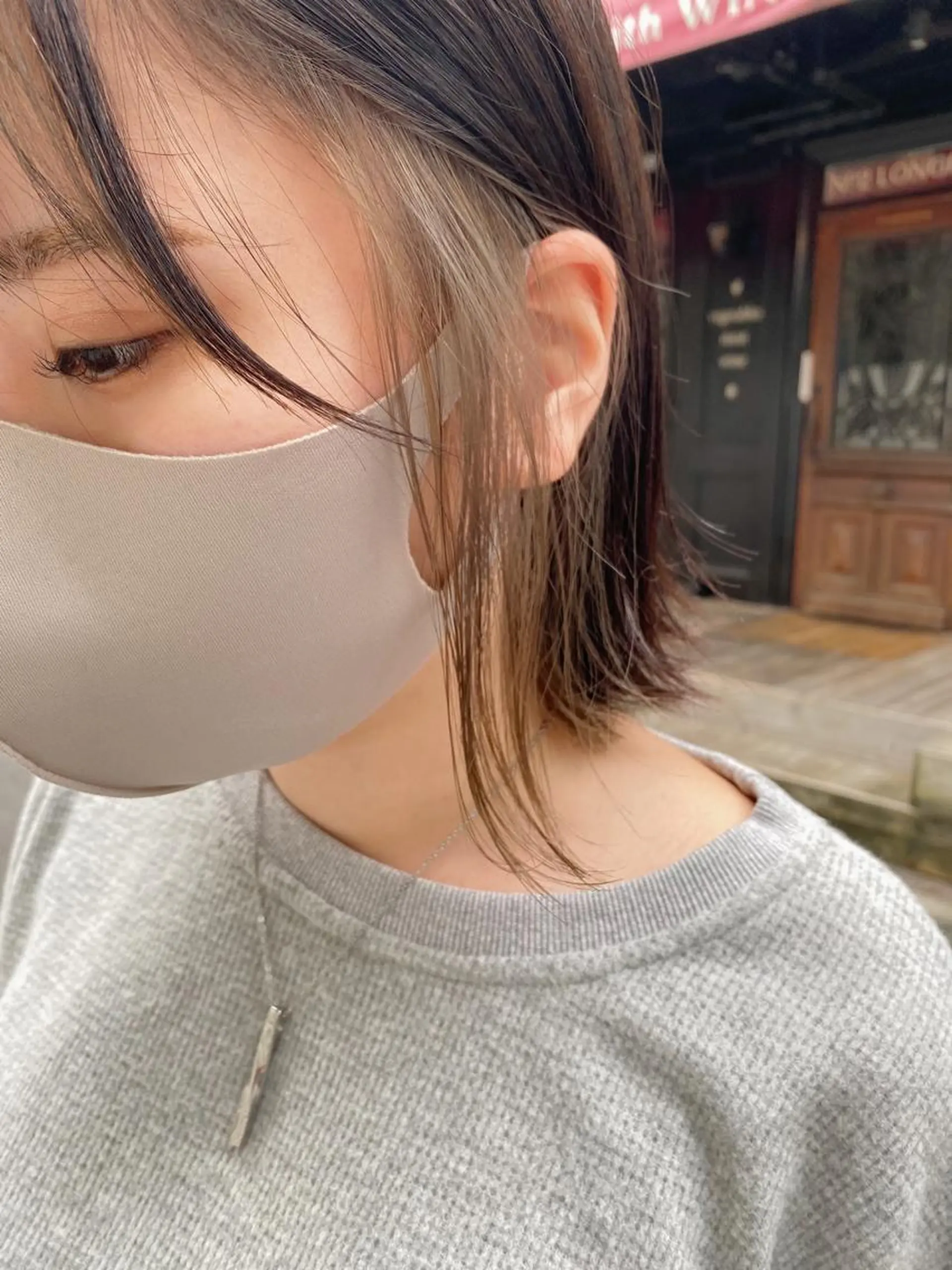 ミディアム カラー ヘアカラー トリートメント salowin三丁目所属・🟩ベージュ/ショー ト/ボブ🟩タカモリのヘアスタイル