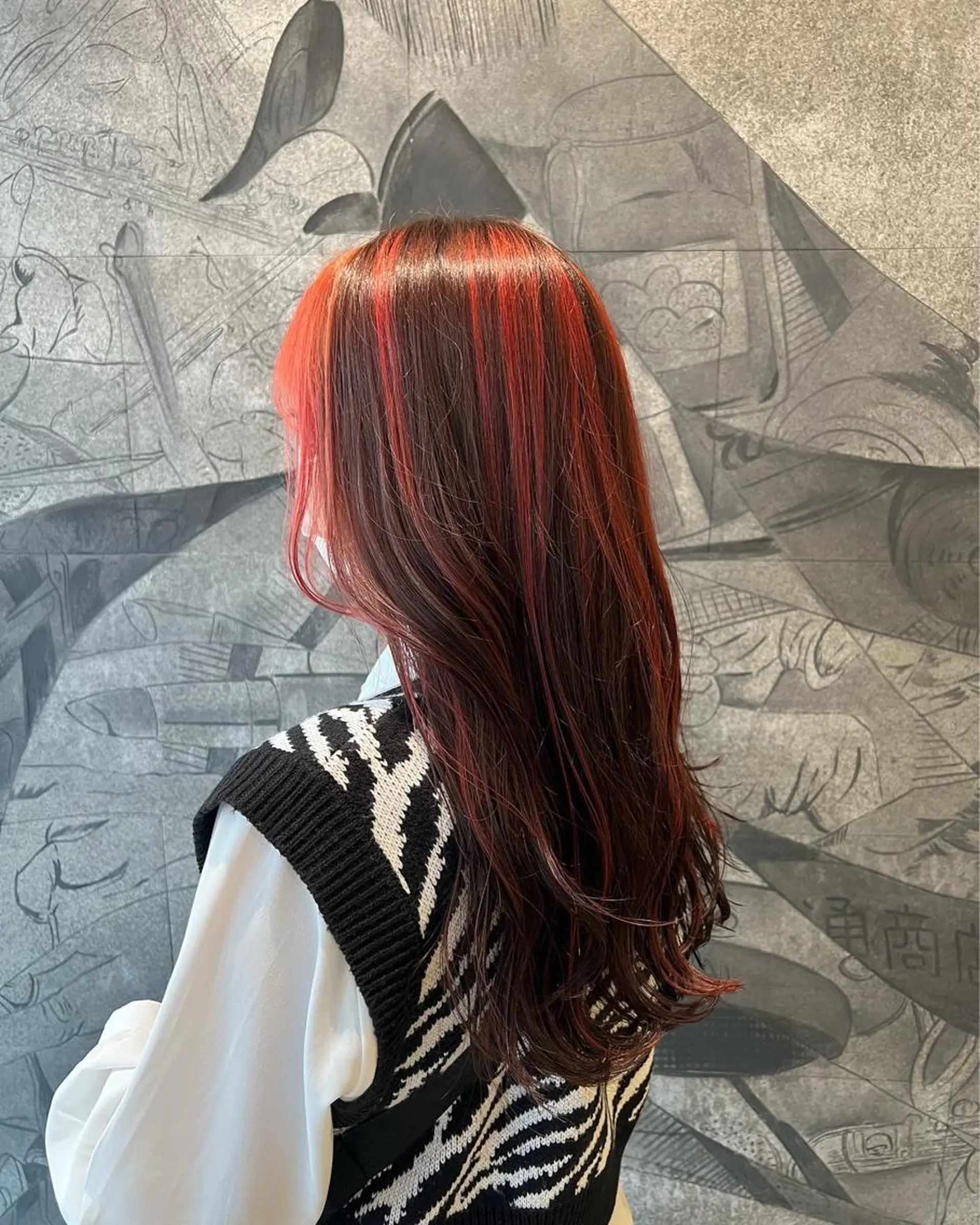 セミロング カラー ミストバング  フェイスフレーミング ハイライトカラー ハイライト カット ヘアカラー Kana 🍋 ハイトーン【高円寺】のヘアスタイル