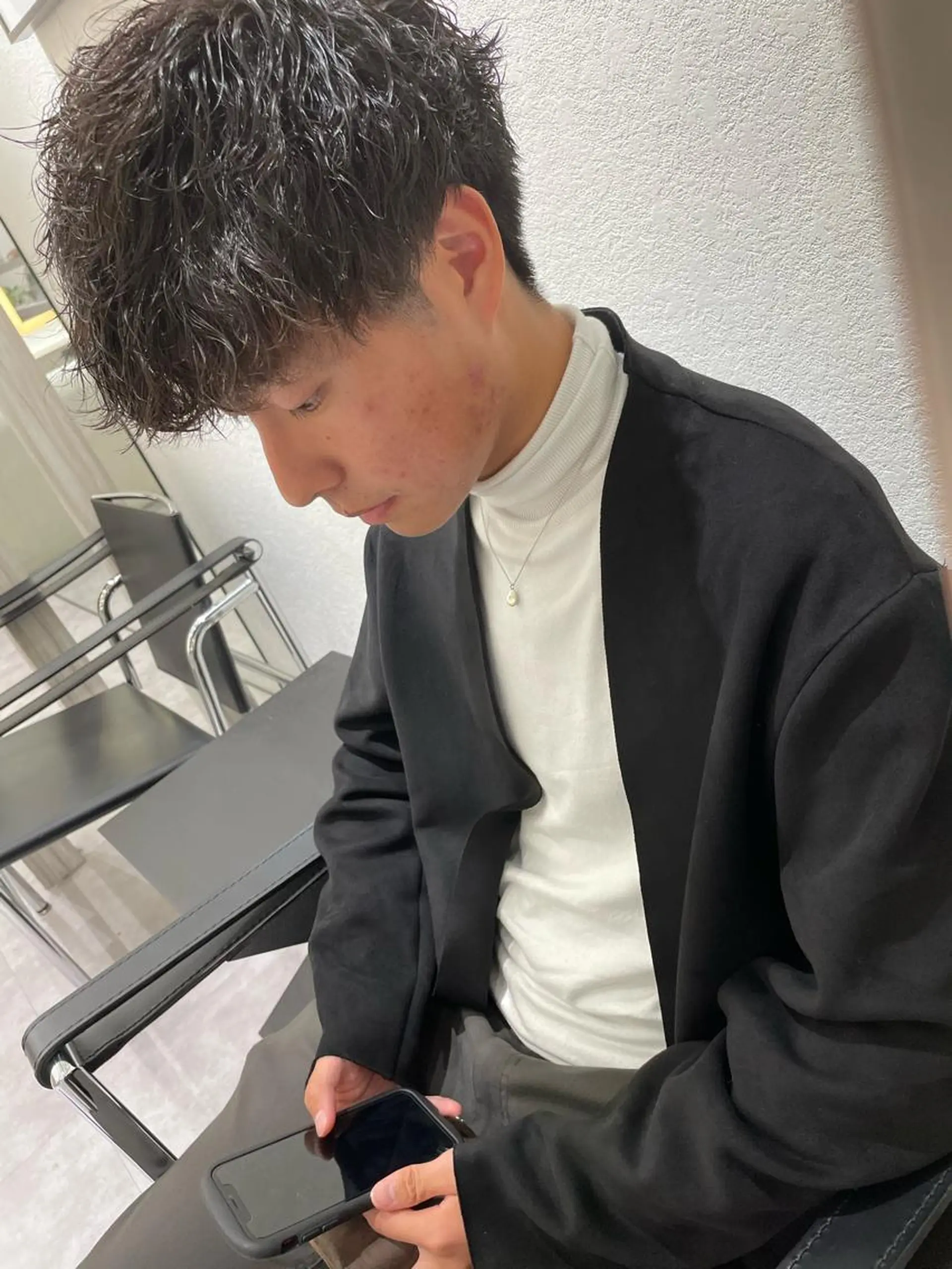 ショート パーマ メンズ ショートヘア カット メンズ特化店長✨ 9/13空◎岡本一真のヘアスタイル
